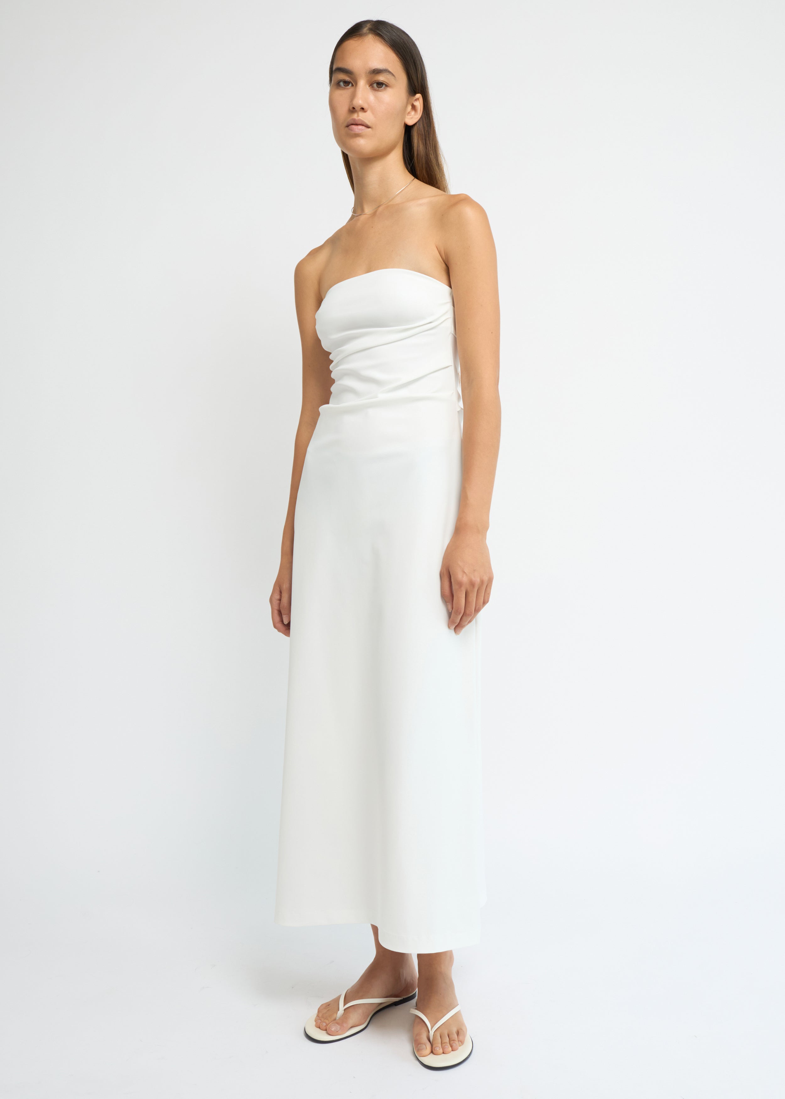 Strapless A-line dress, Off-white