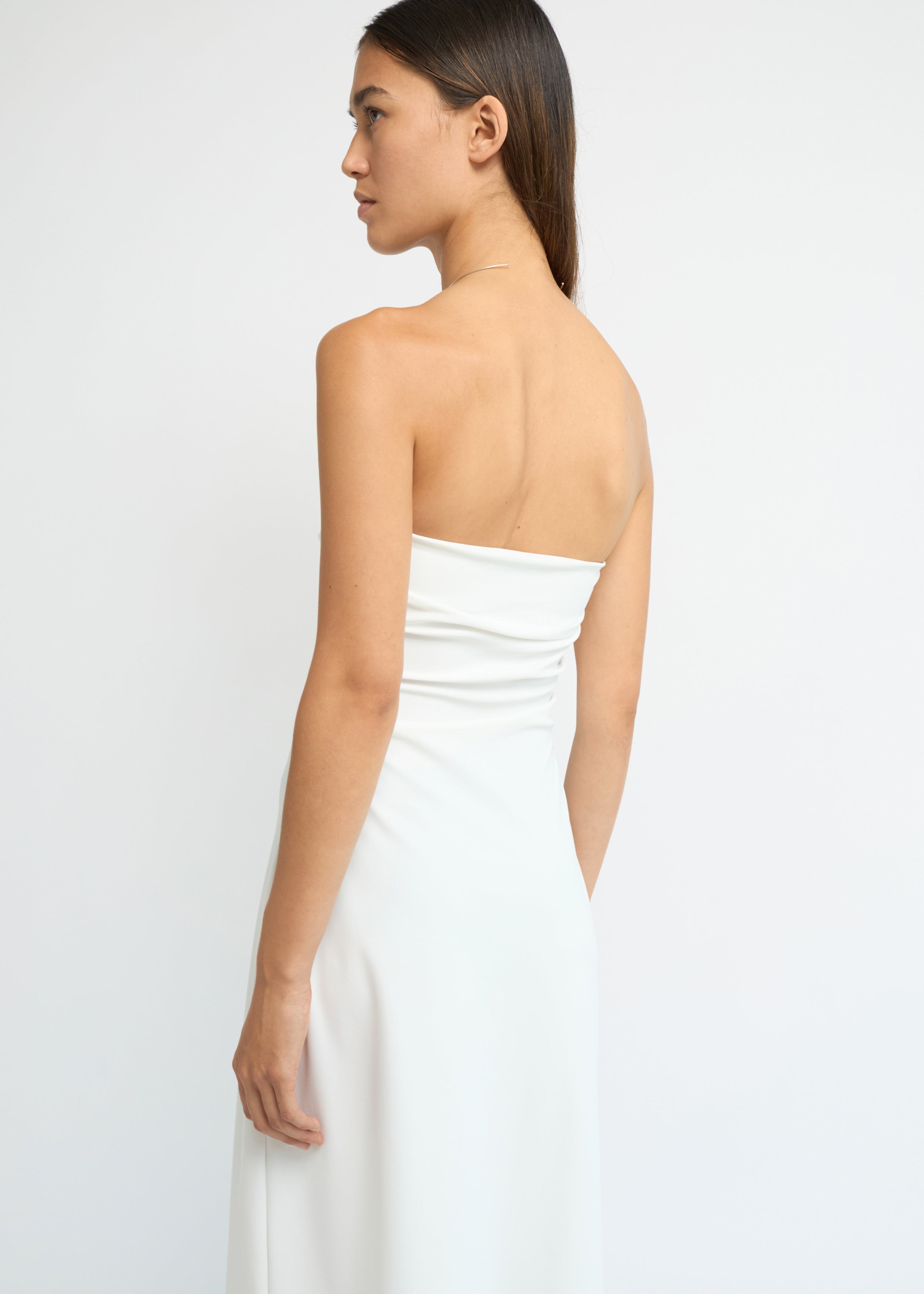 Strapless A-line dress, Off-white