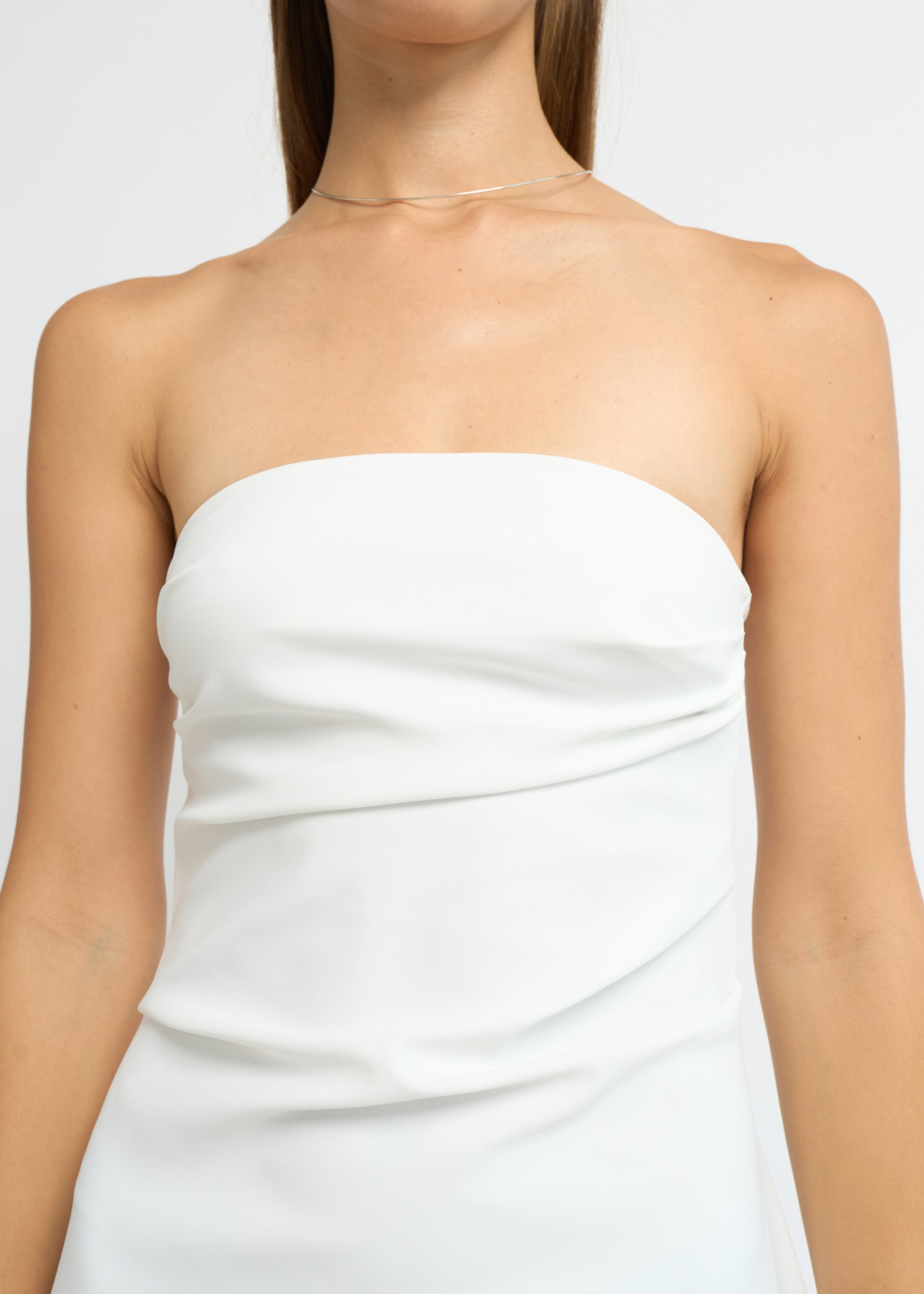 Strapless A-line dress, Off-white