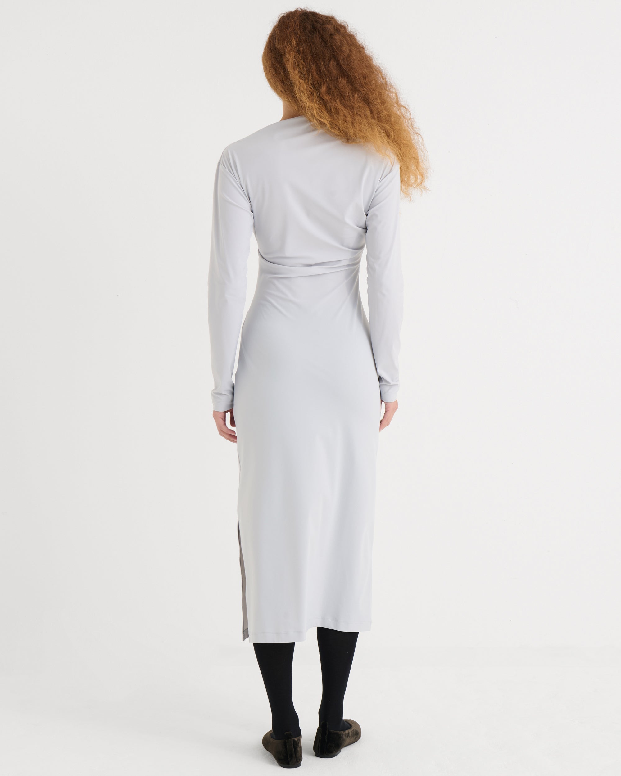 Asymmetric longsleeve dress, Mist