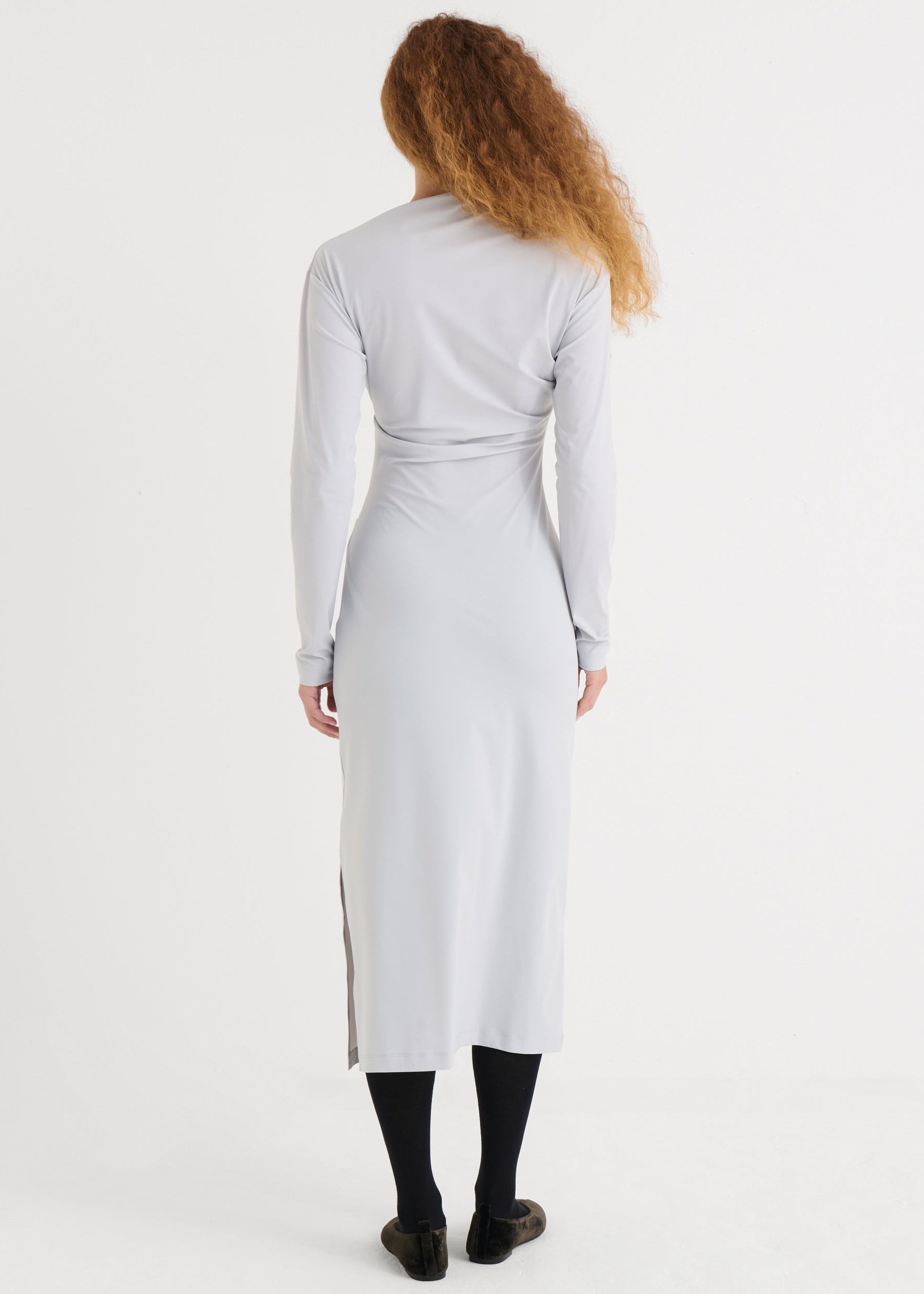 Asymmetric longsleeve dress, Mist