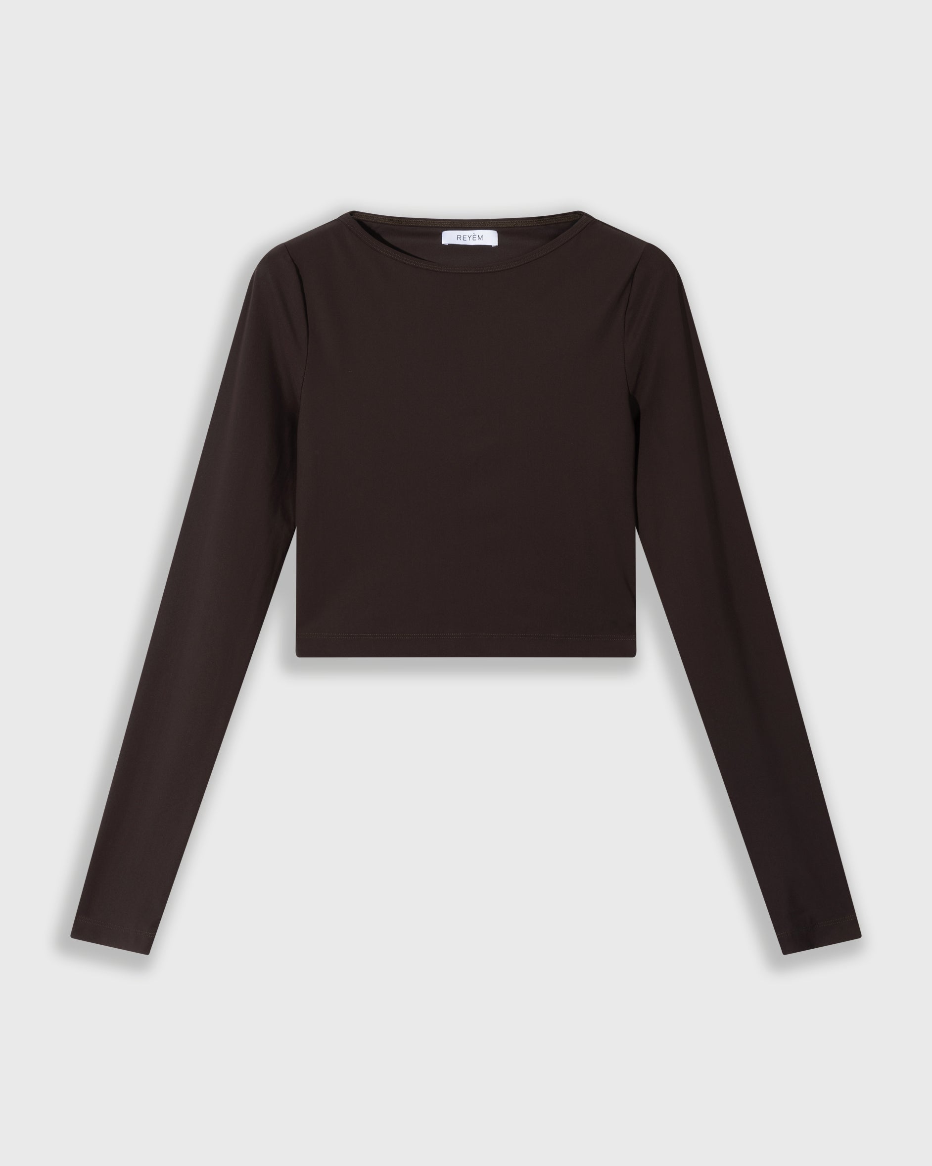 Cropped longsleeve top, Cocoa