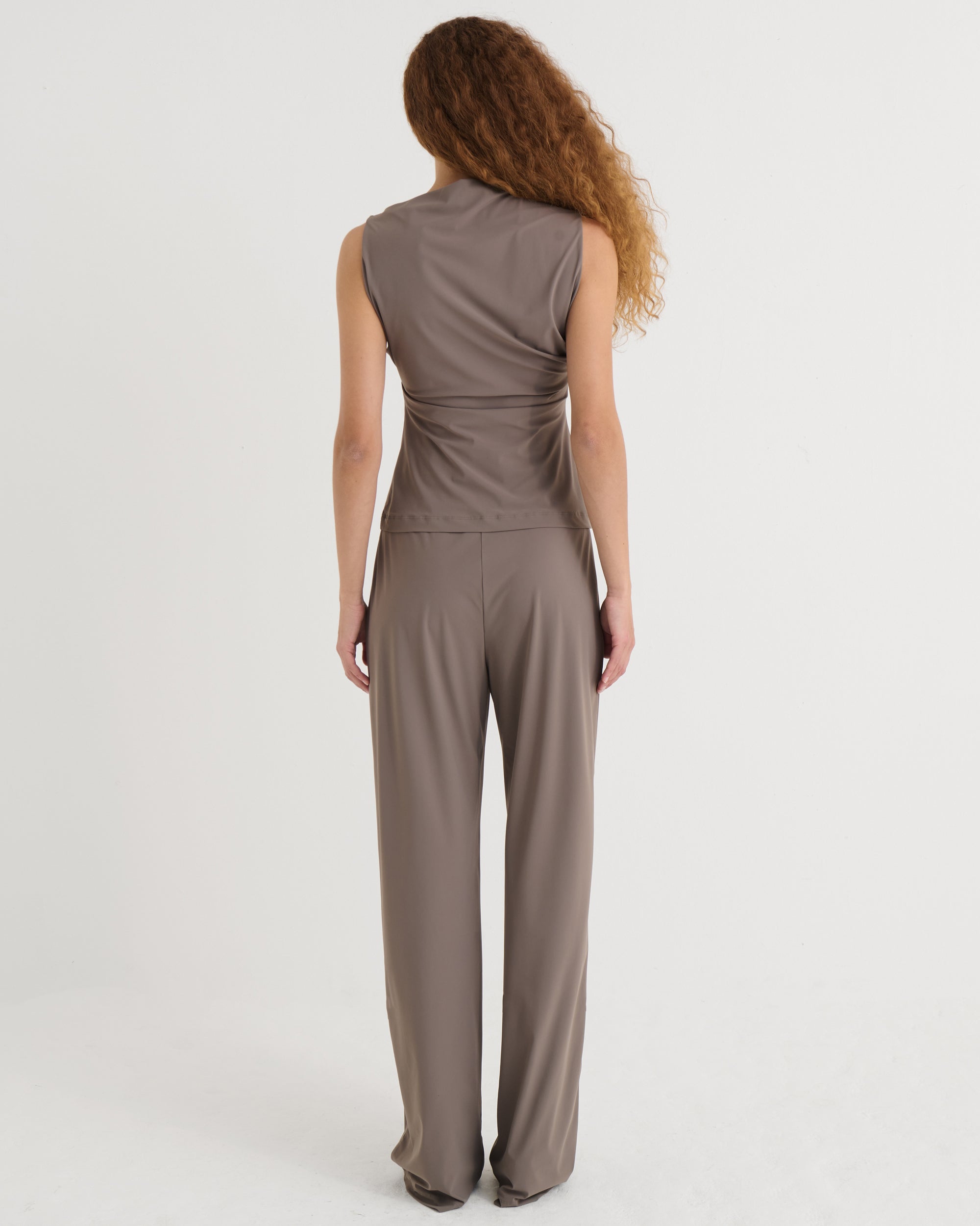 Wide fit pants, Taupe