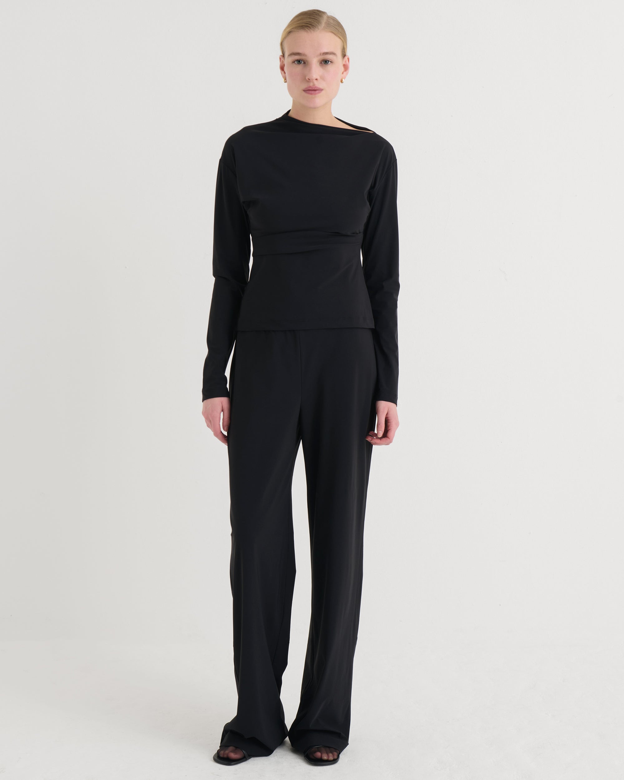 Wide fit pants, Black