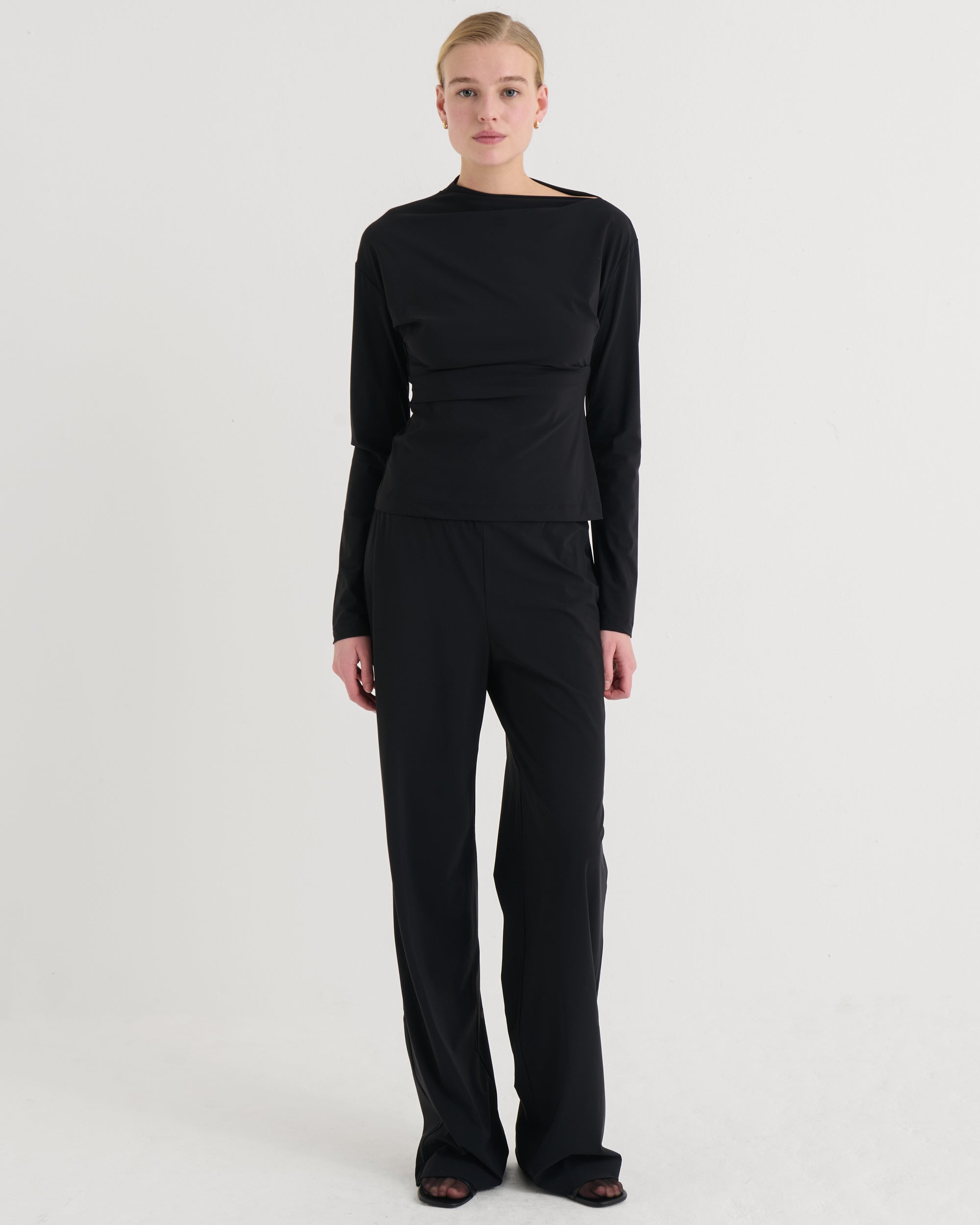 Wide fit pants, Black