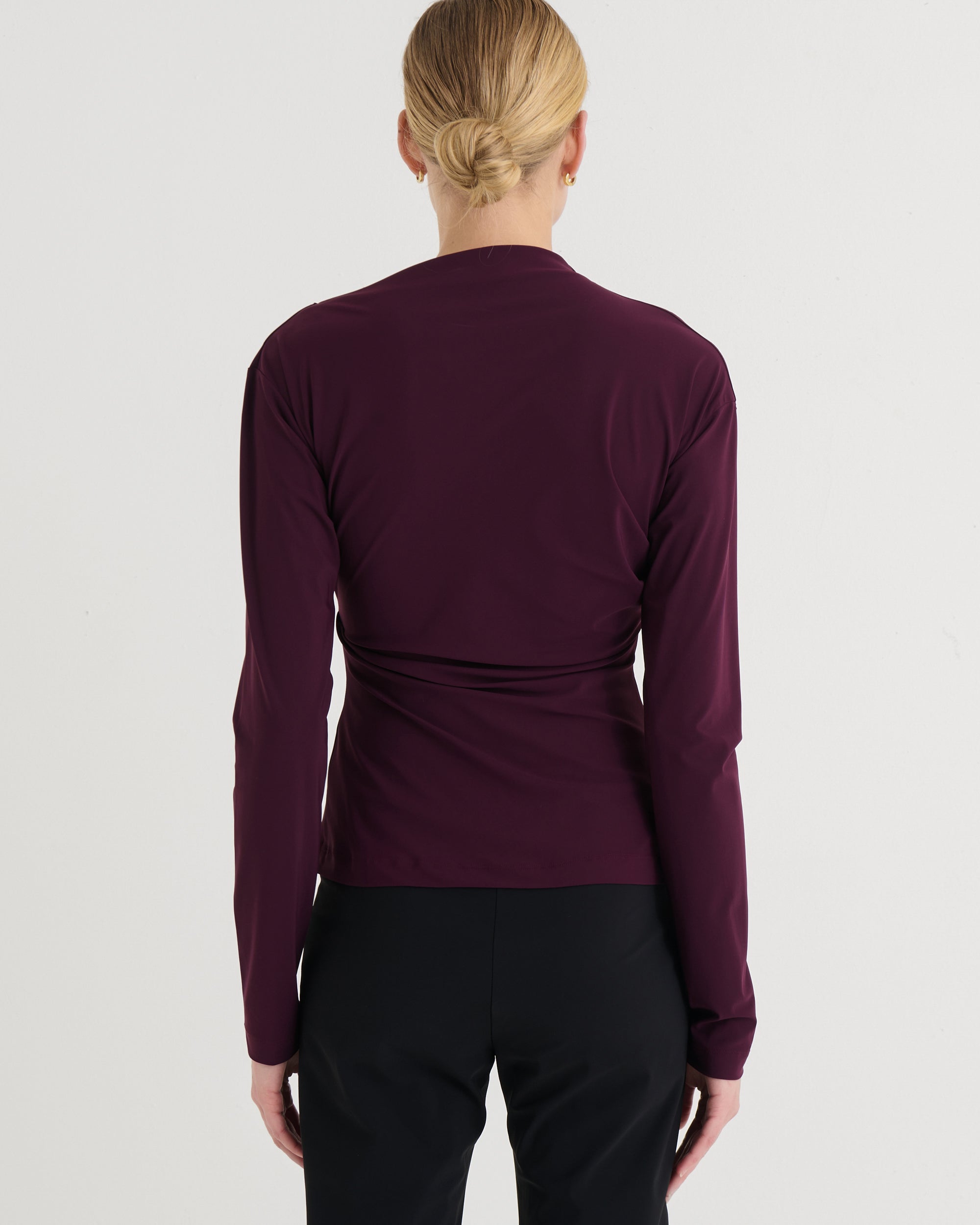 Asymmetric longsleeve top, Plum