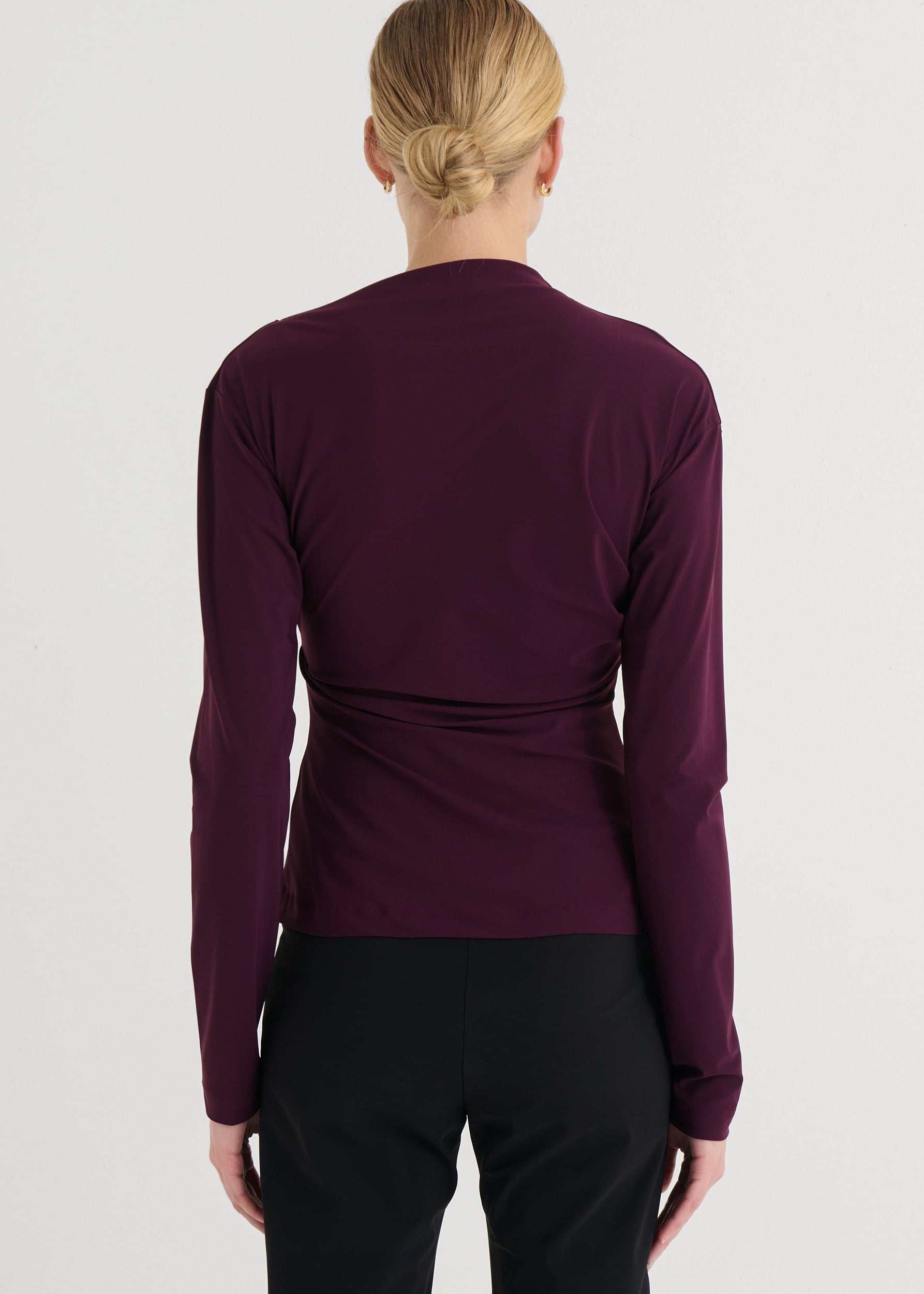 Asymmetric longsleeve top, Plum