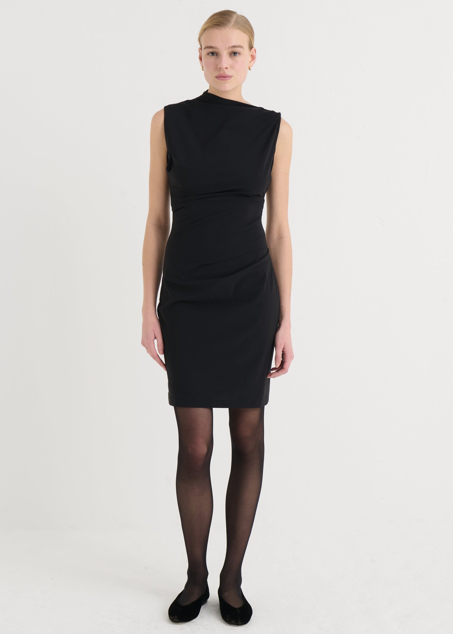 Asymmetric mini dress, Black