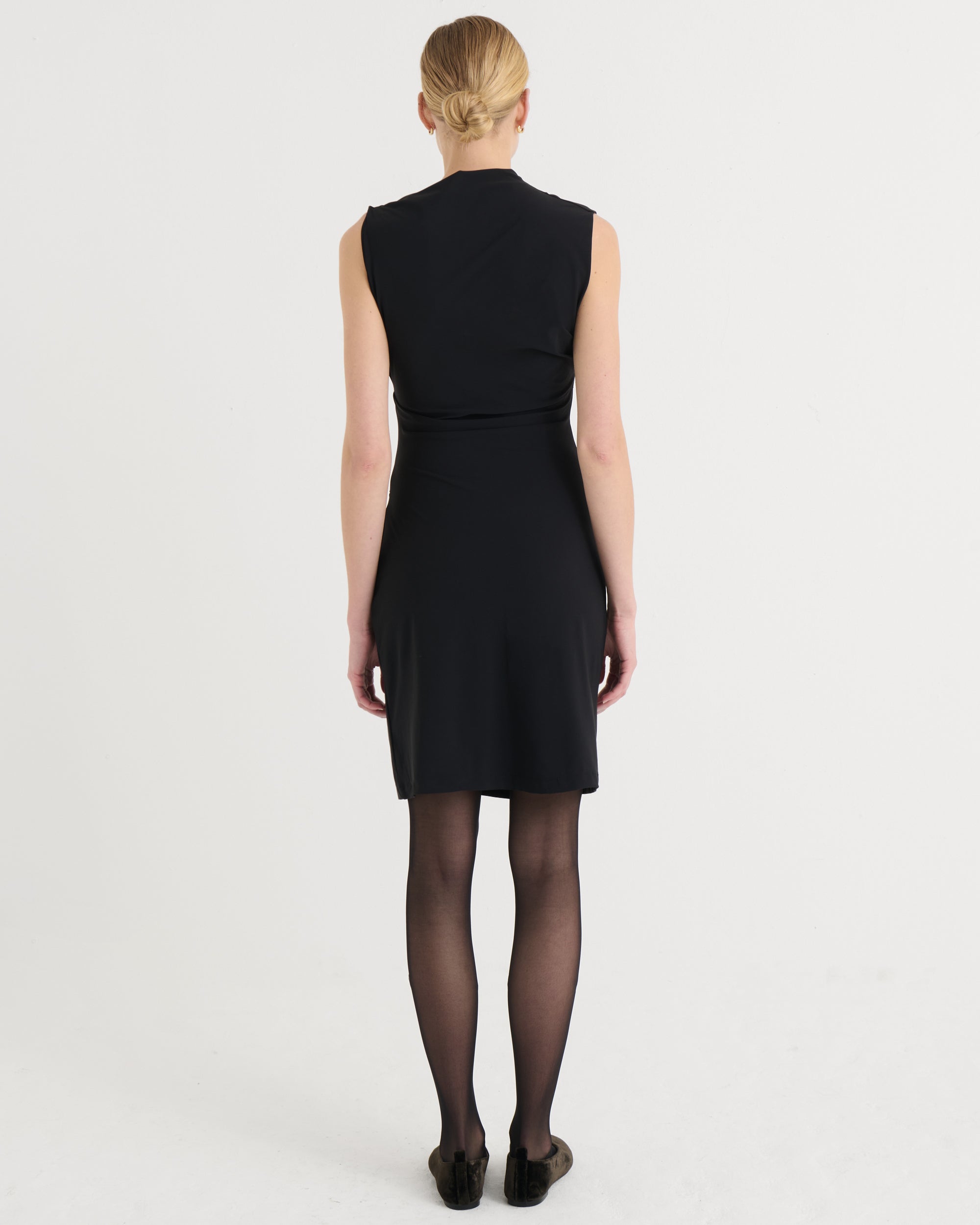 Asymmetric mini dress, Black