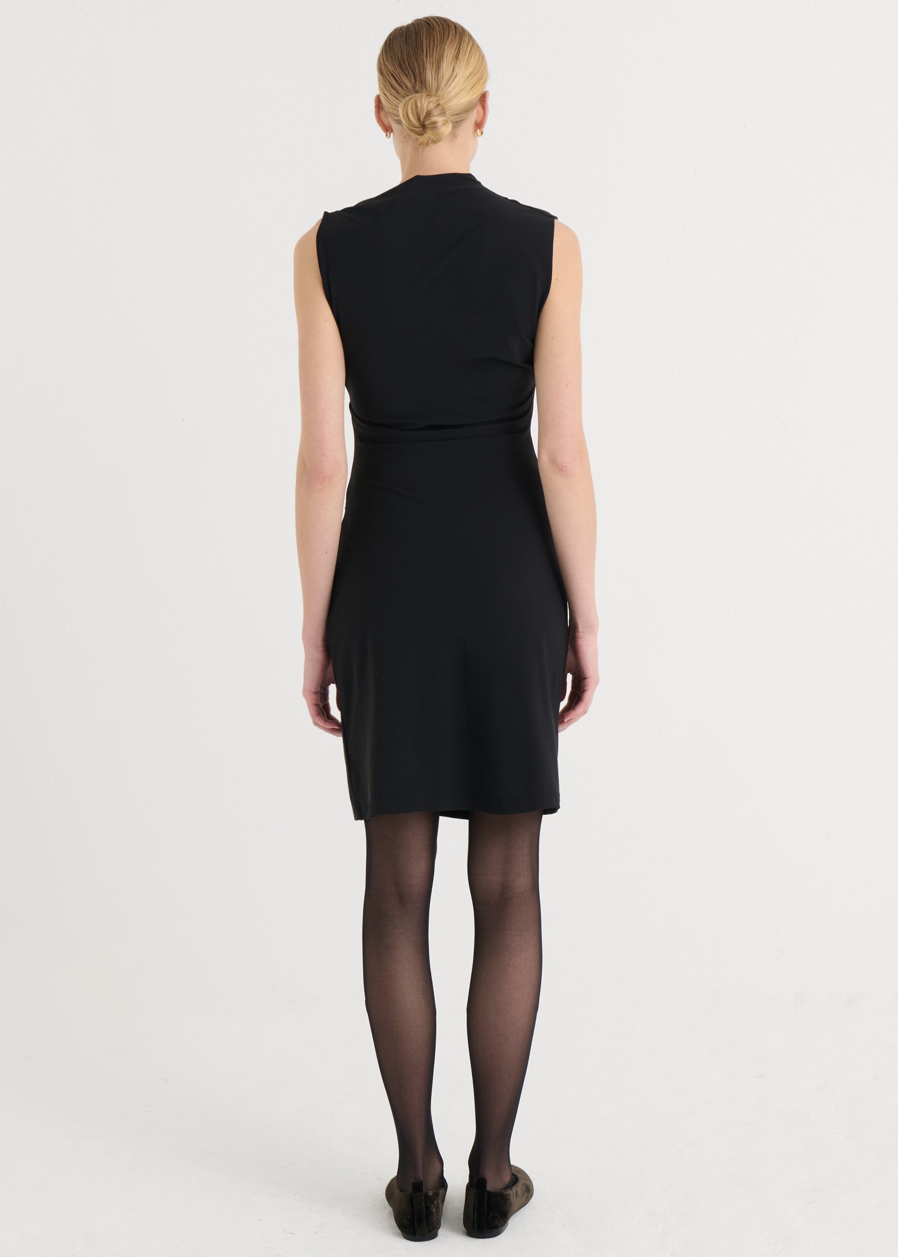 Asymmetric mini dress, Black