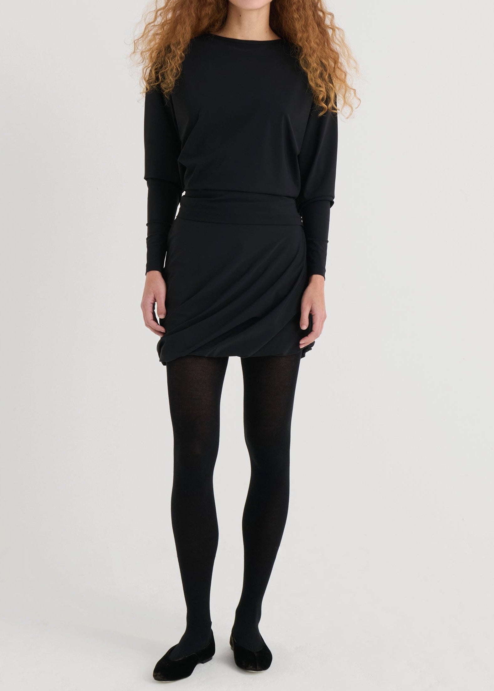 Twisted mini skirt, Black