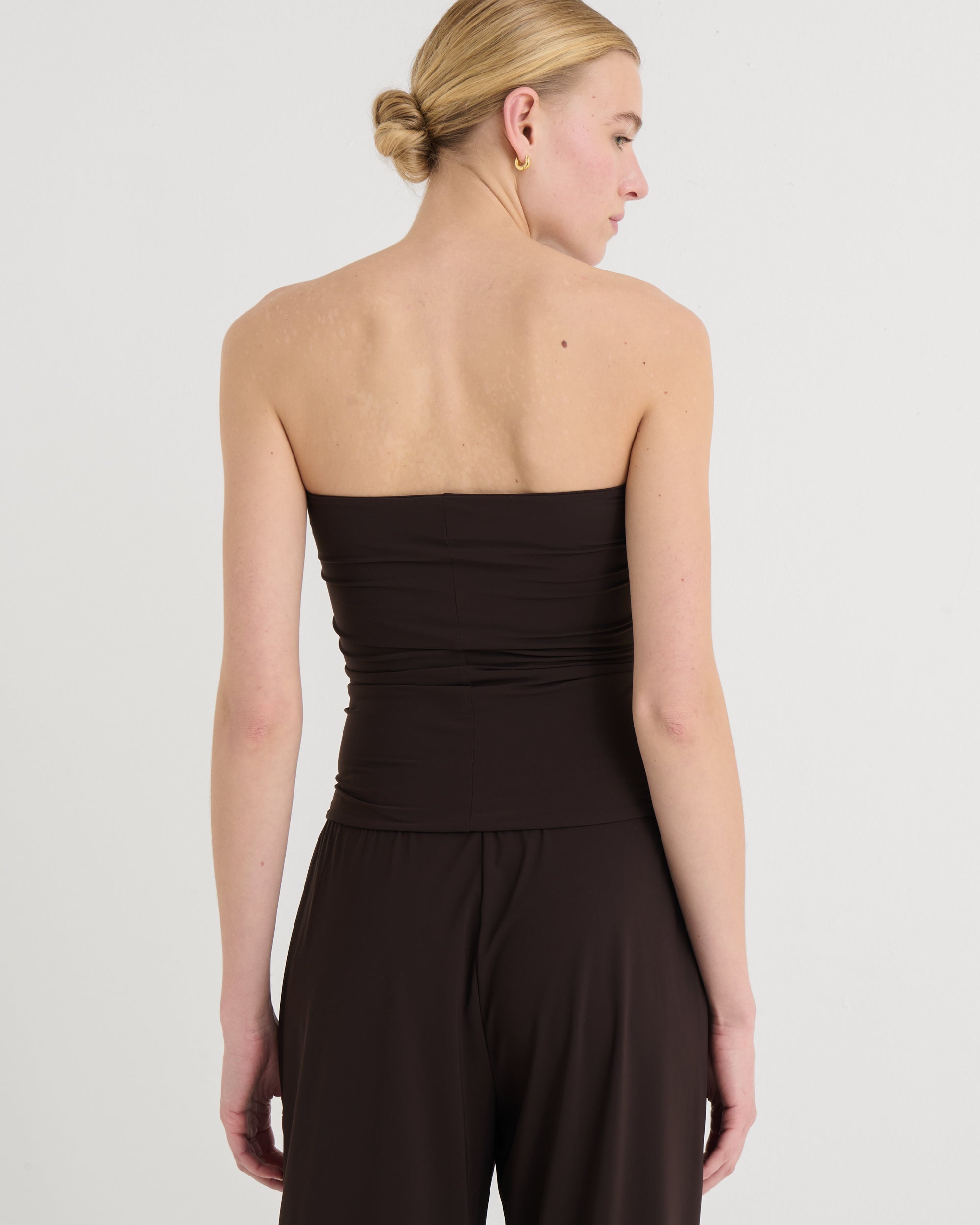 Strapless bandeau top, Cocoa