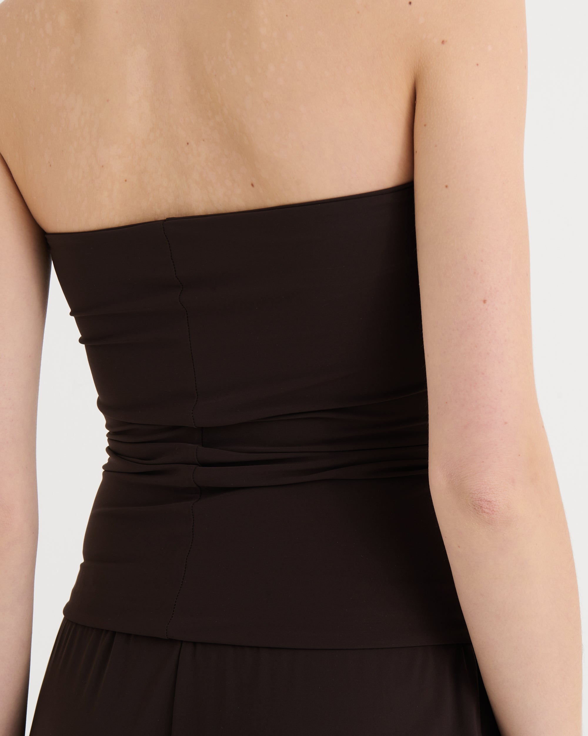Strapless bandeau top, Cocoa
