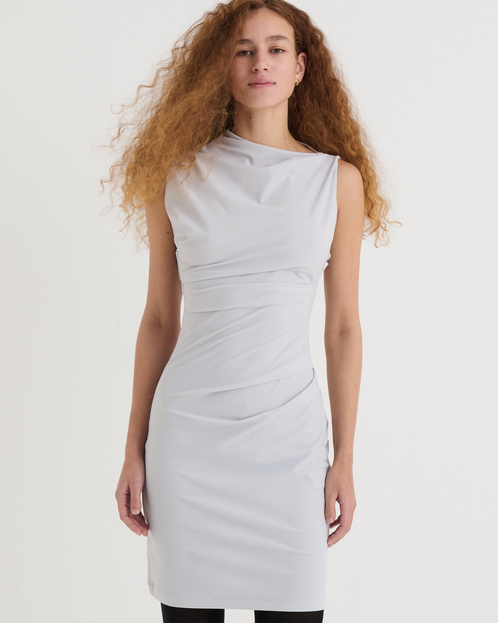 Asymmetric mini dress, Mist