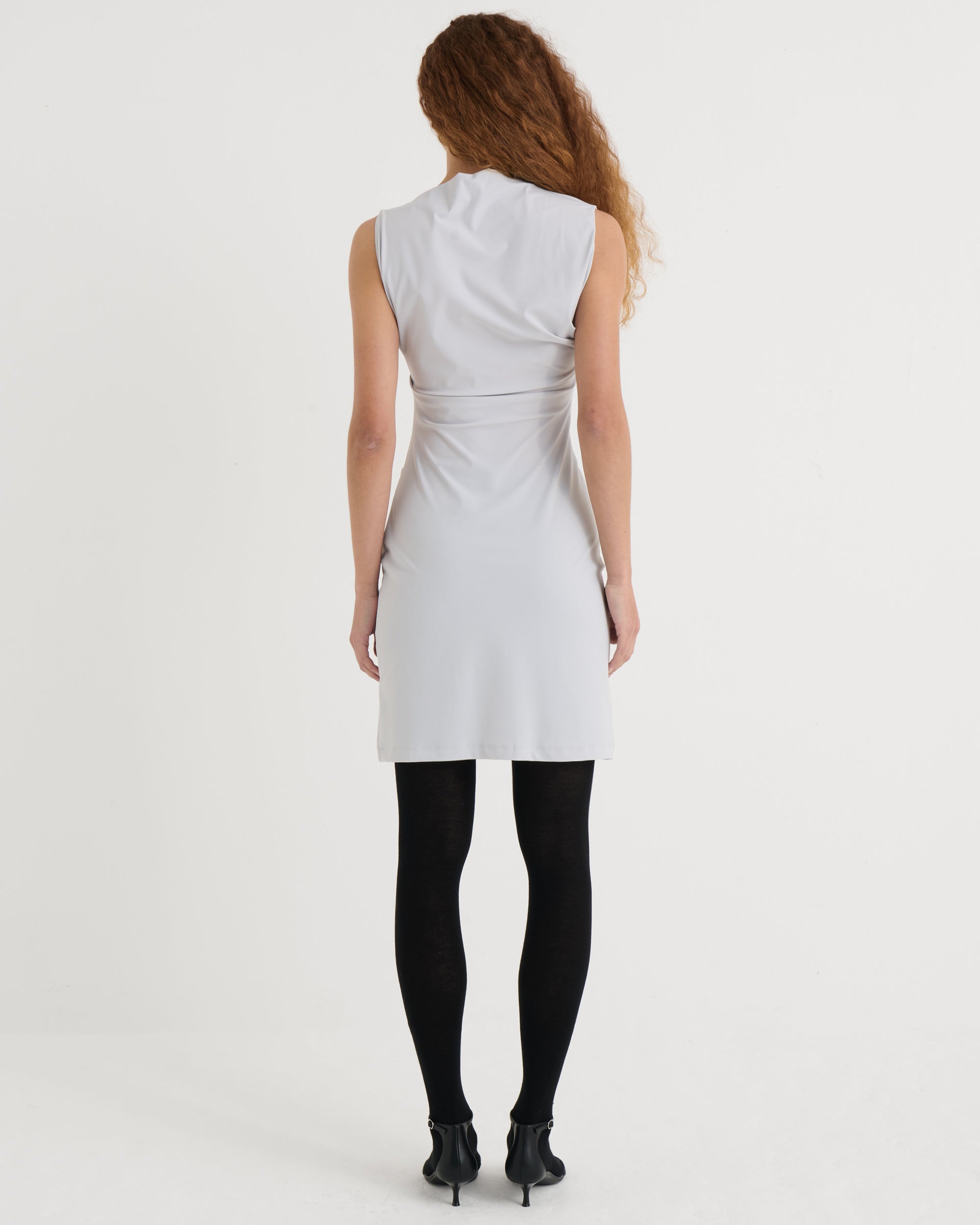 Asymmetric mini dress, Mist