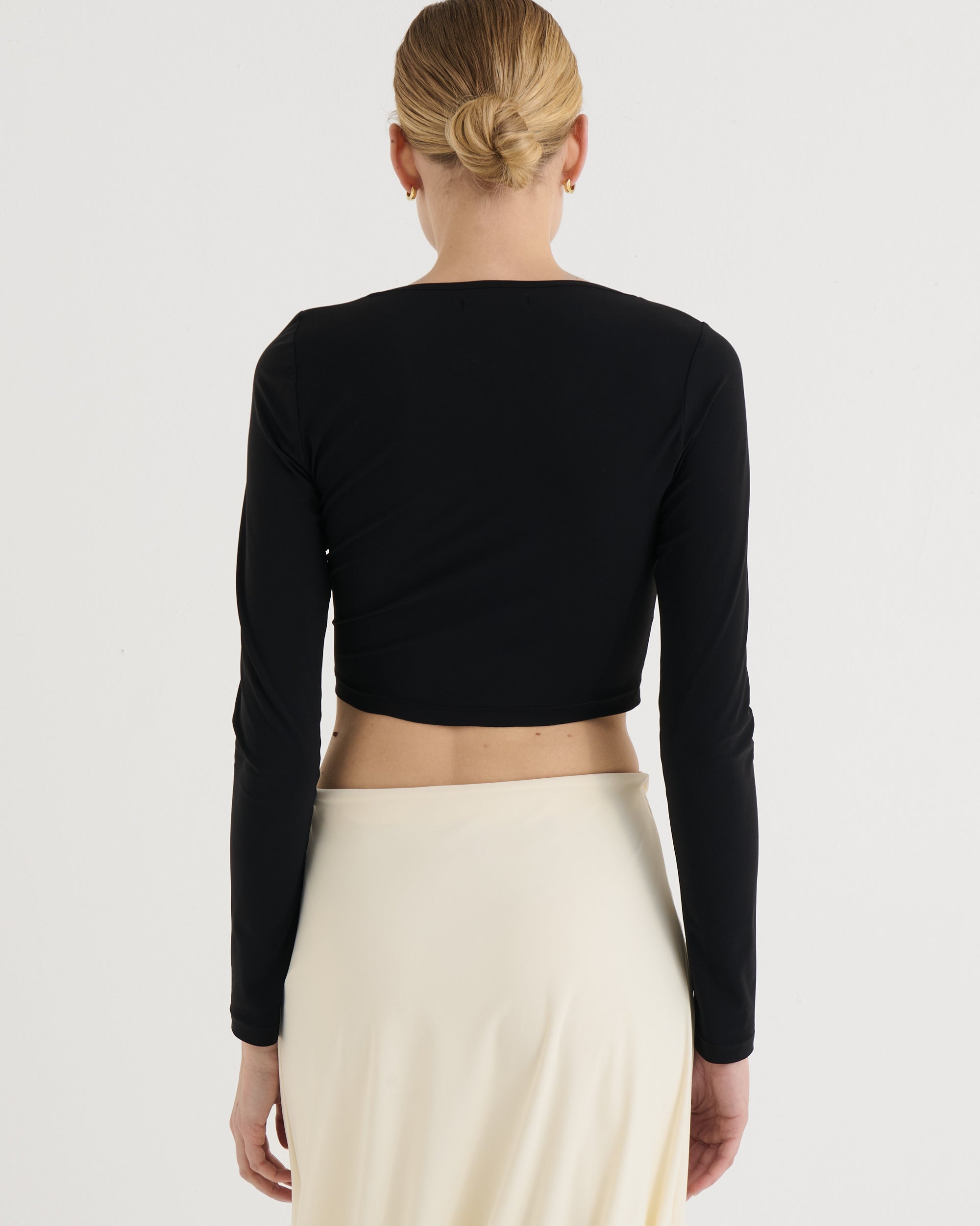 Cropped longsleeve top, Black
