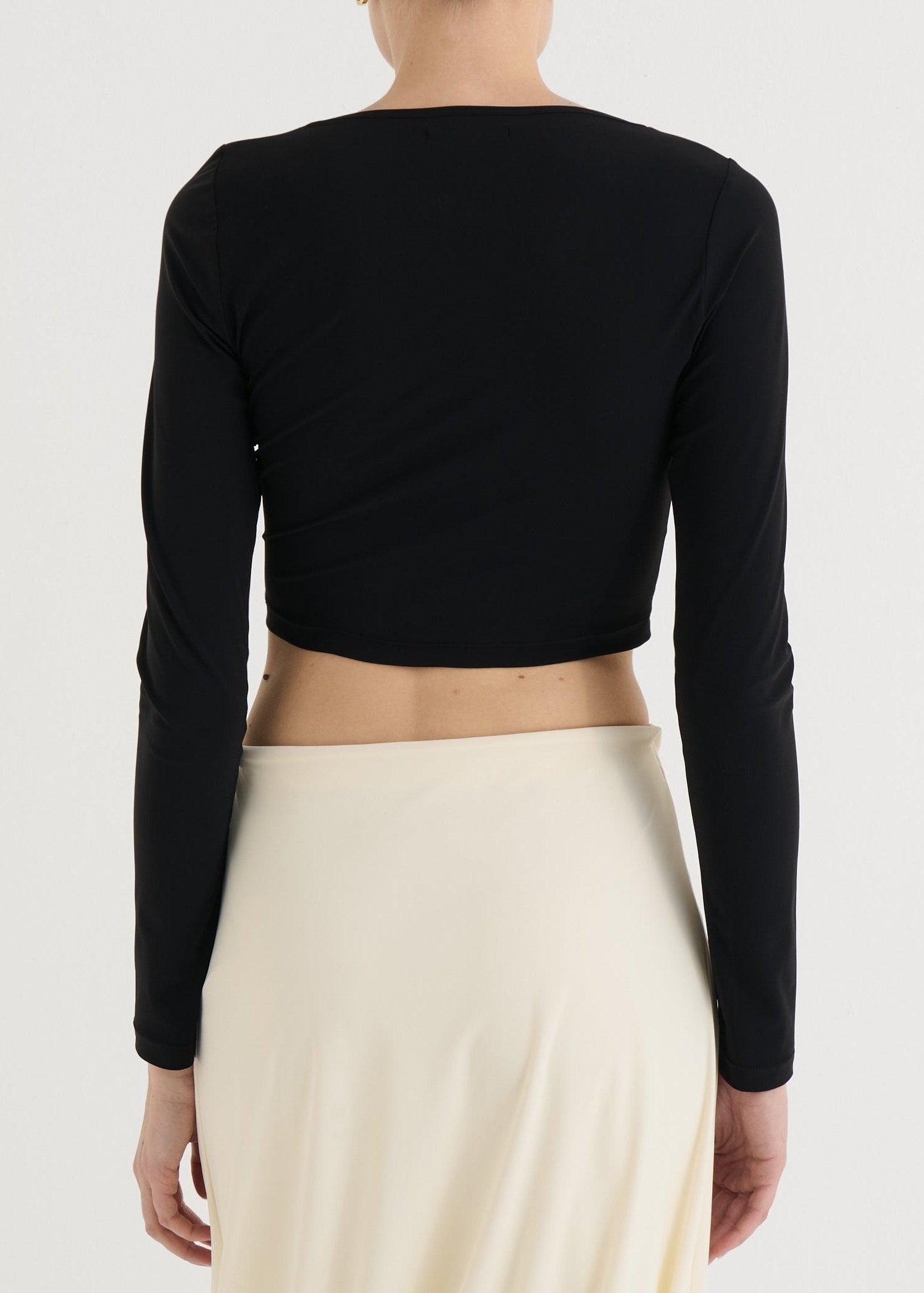 Cropped longsleeve top, Black