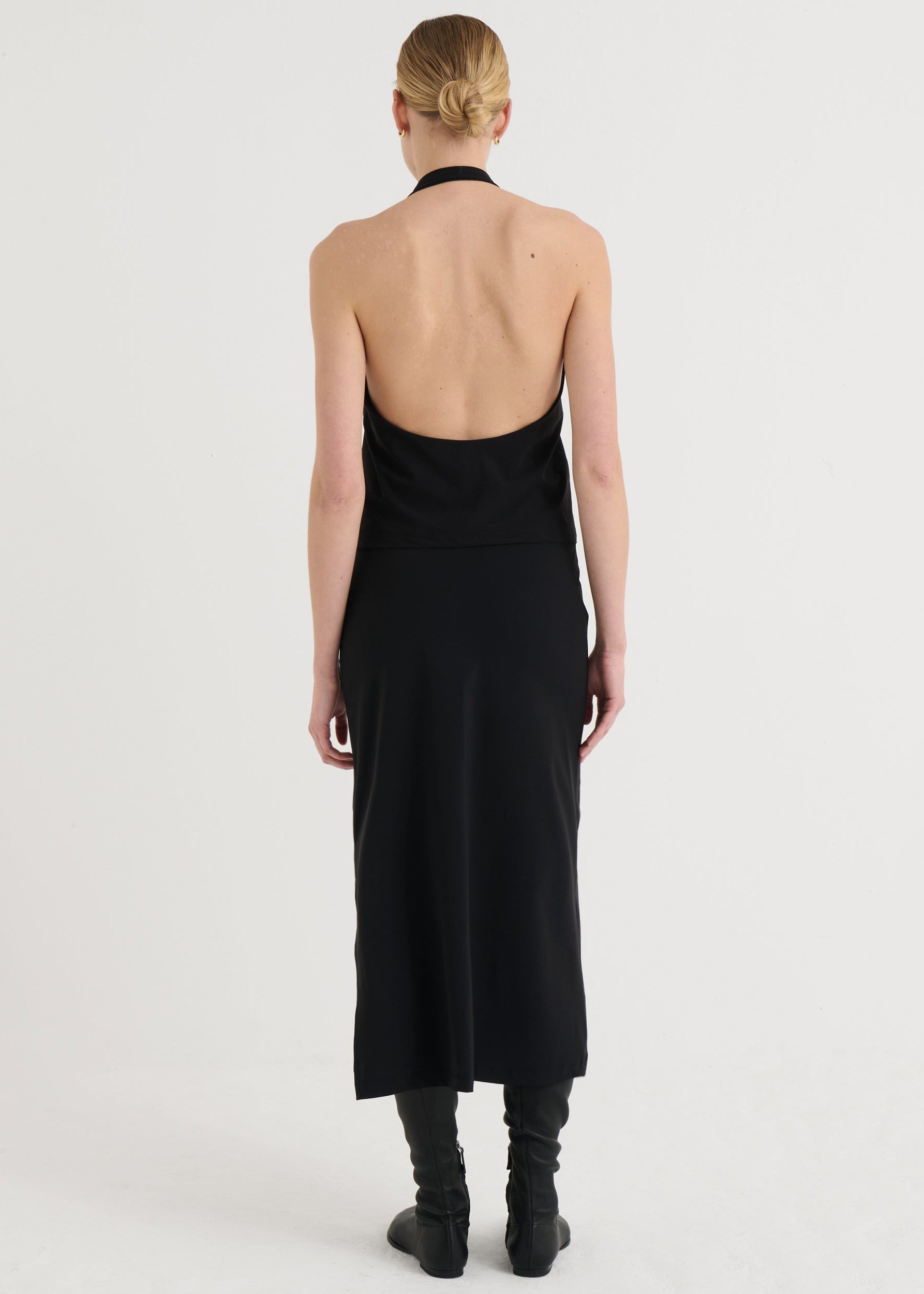 Asymmetric midi skirt, Black