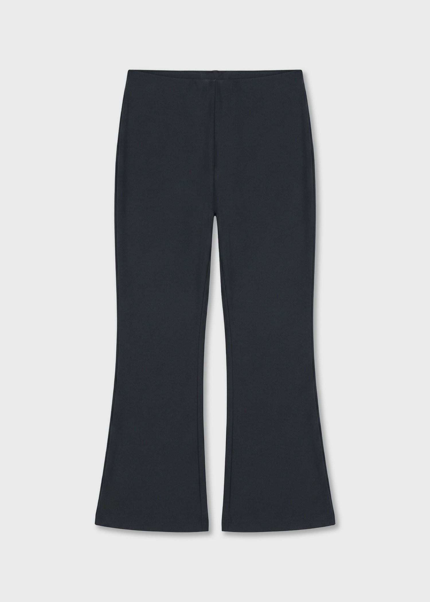 Charcoal cropped kick-flare pants with a subtle flare at the hem