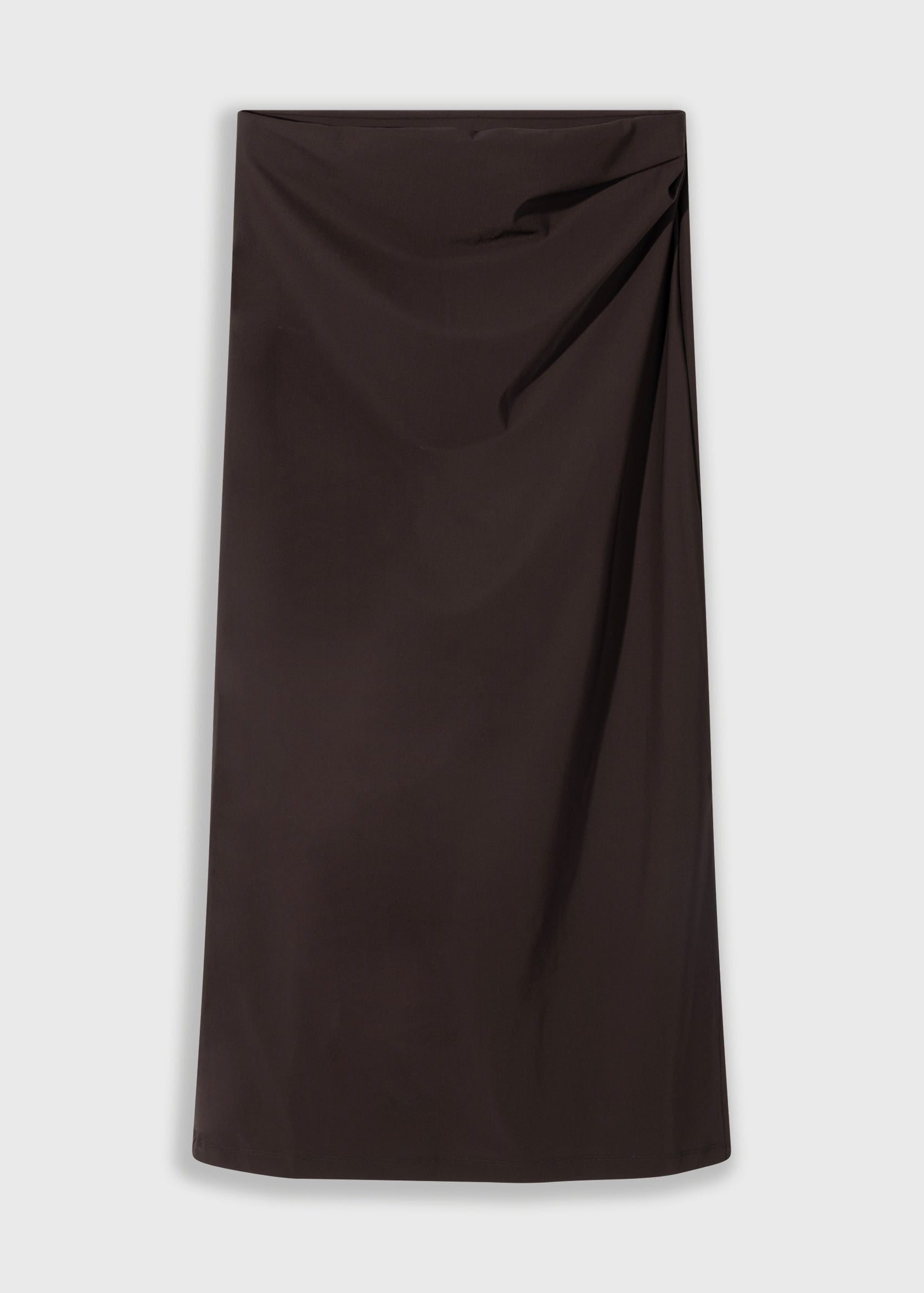 Asymmetric midi skirt, Cocoa