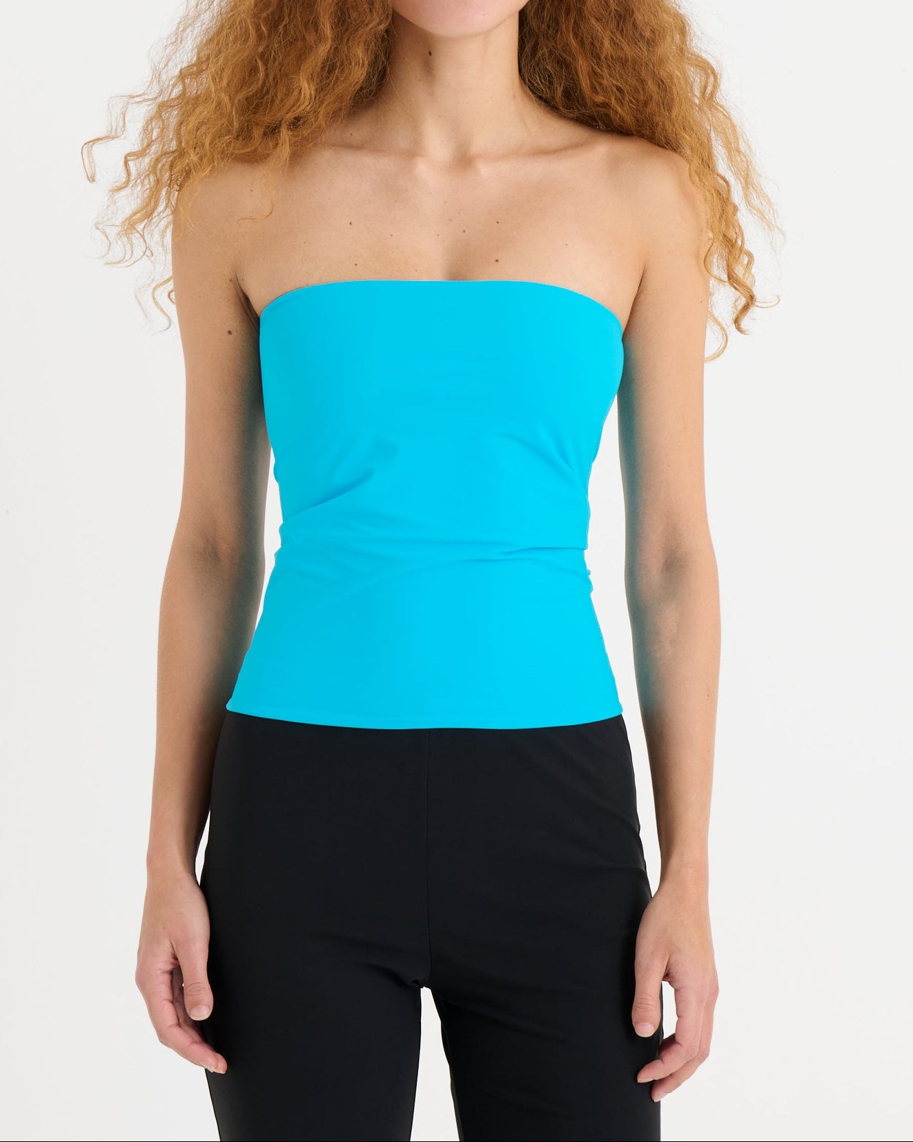 Strapless bandeau top, Azure