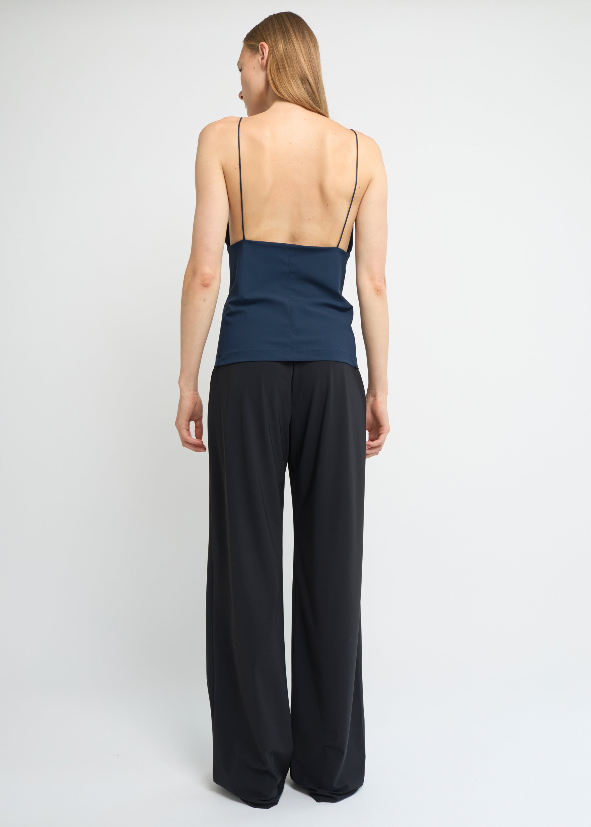 Black wide fit pants with loose, relaxed silhouette