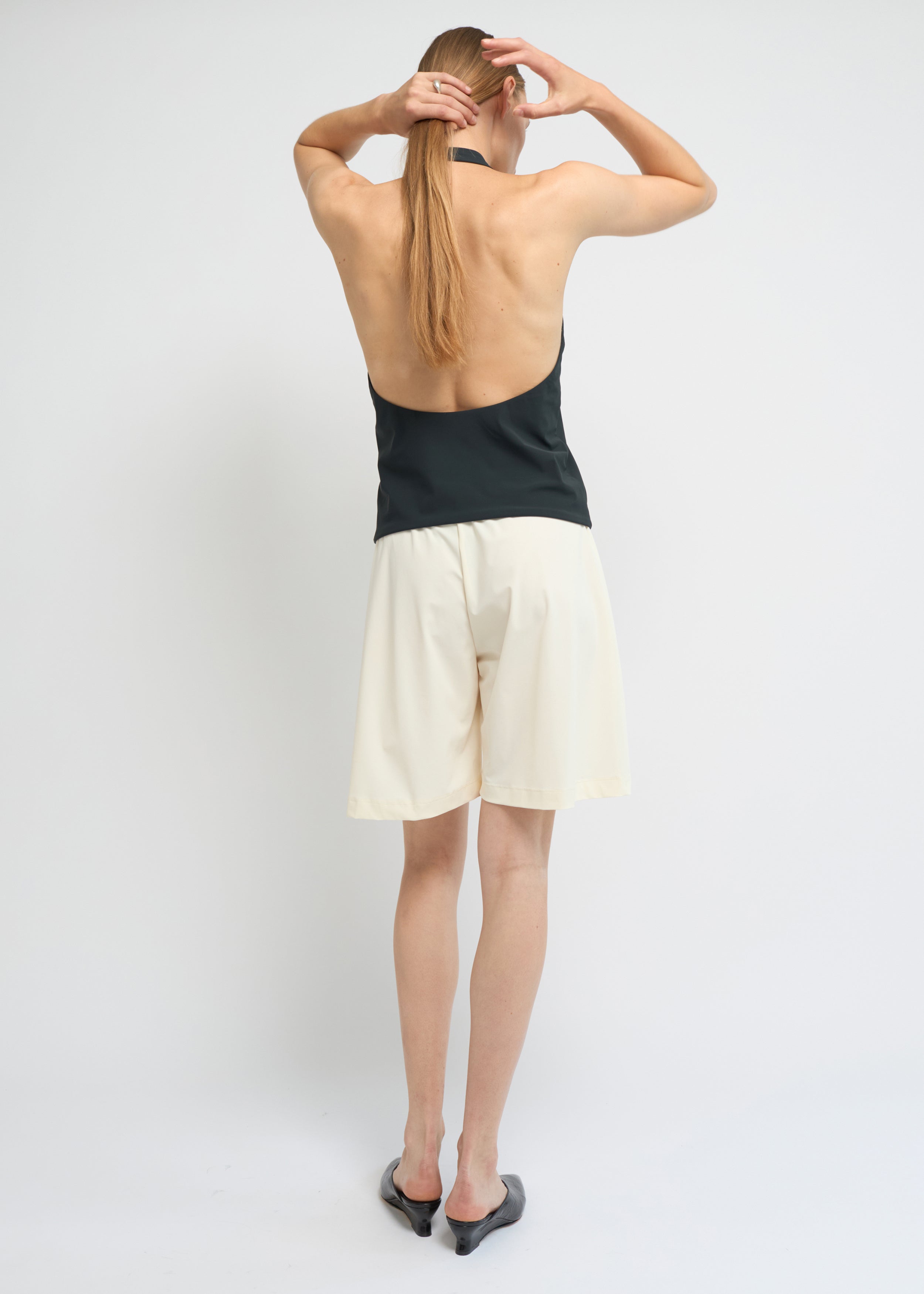 Wide fit shorts, Cream