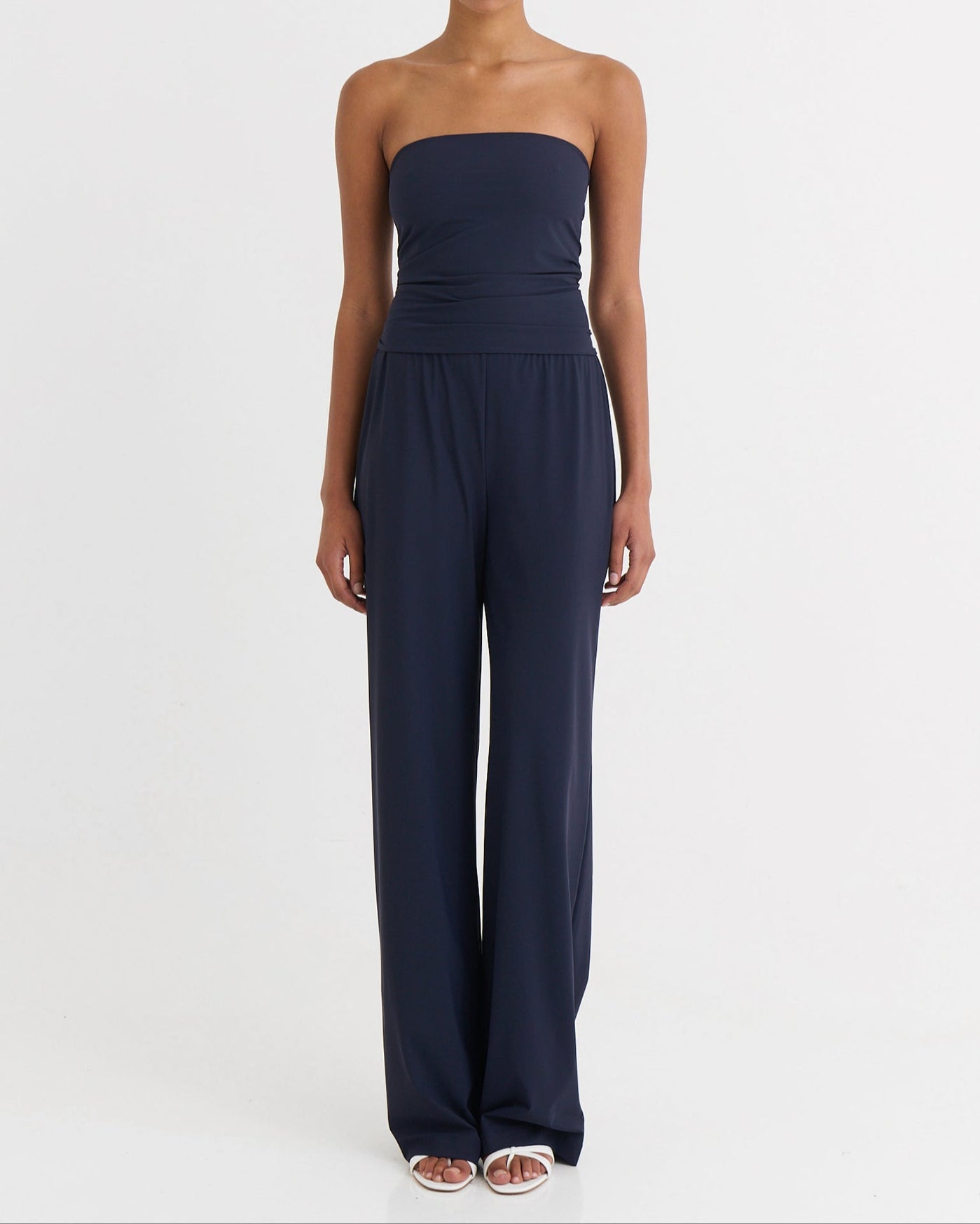 Wide fit pants, Navy