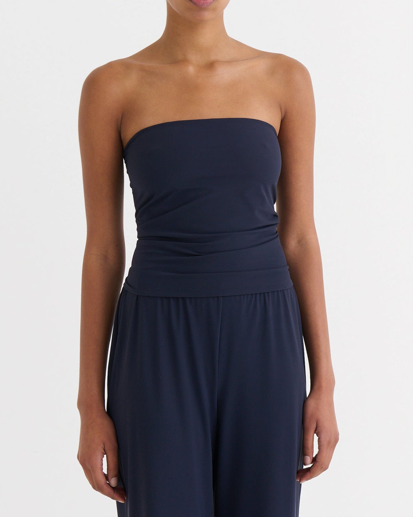 Strapless bandeau top, Navy