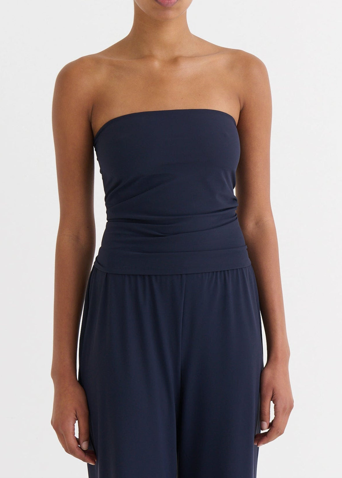 Strapless bandeau top, Navy