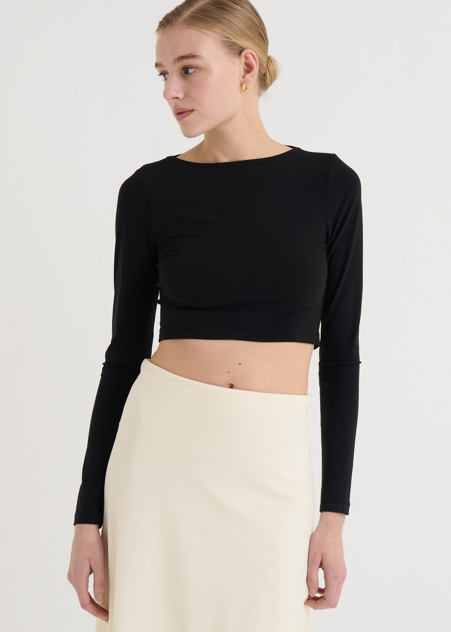 Twisted midi skirt, Cream