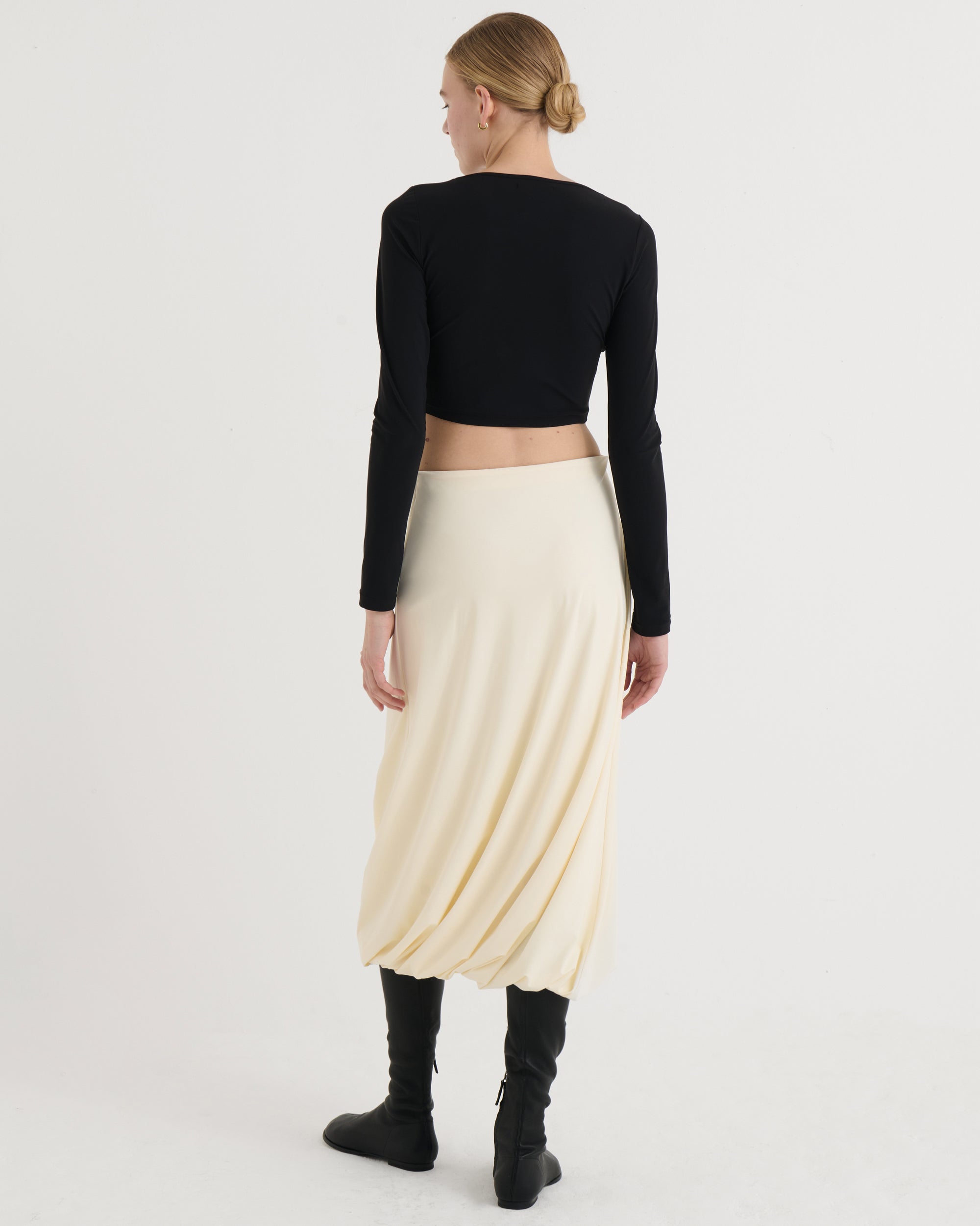 Twisted midi skirt, Teal
