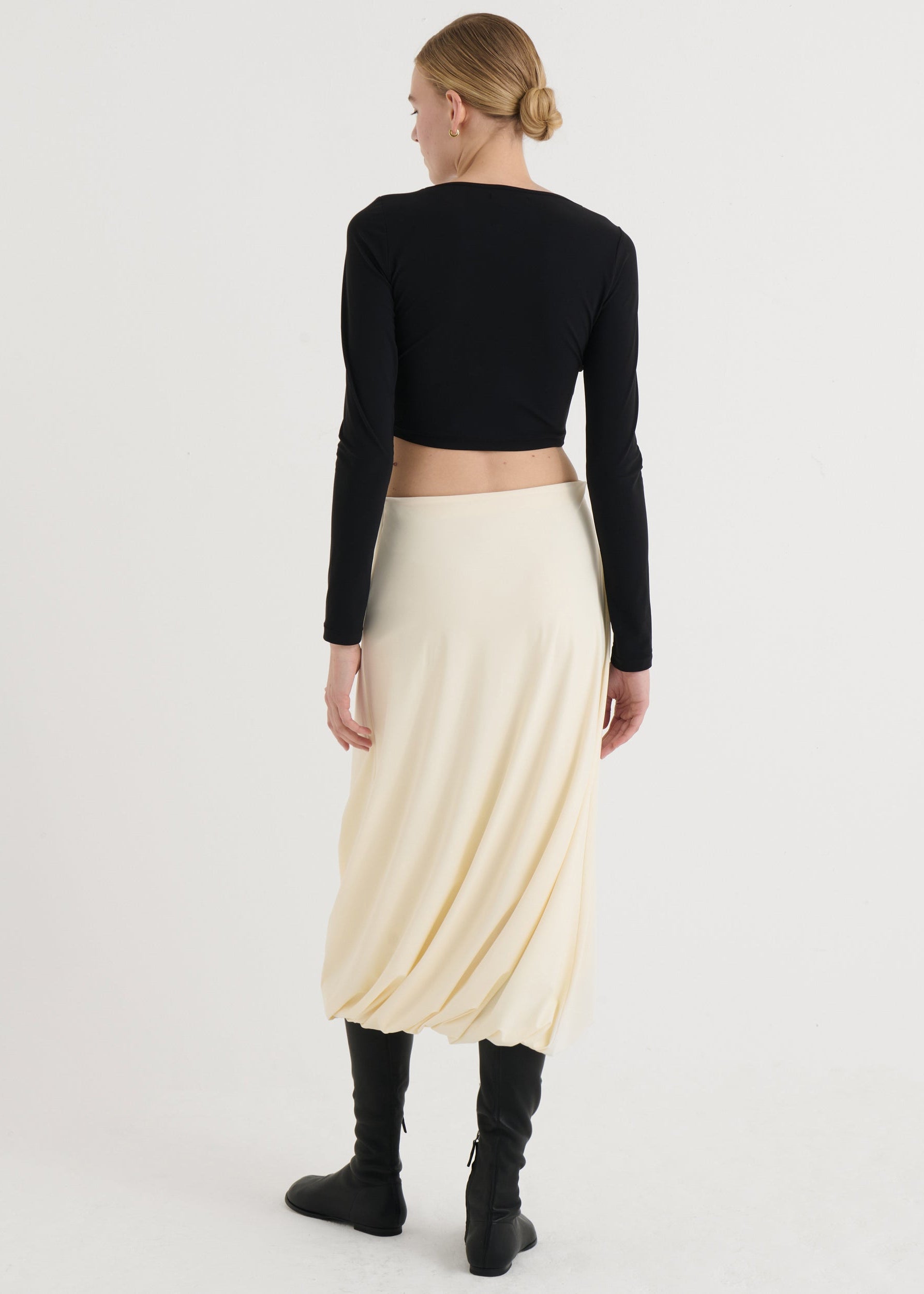 Twisted midi skirt, Cream