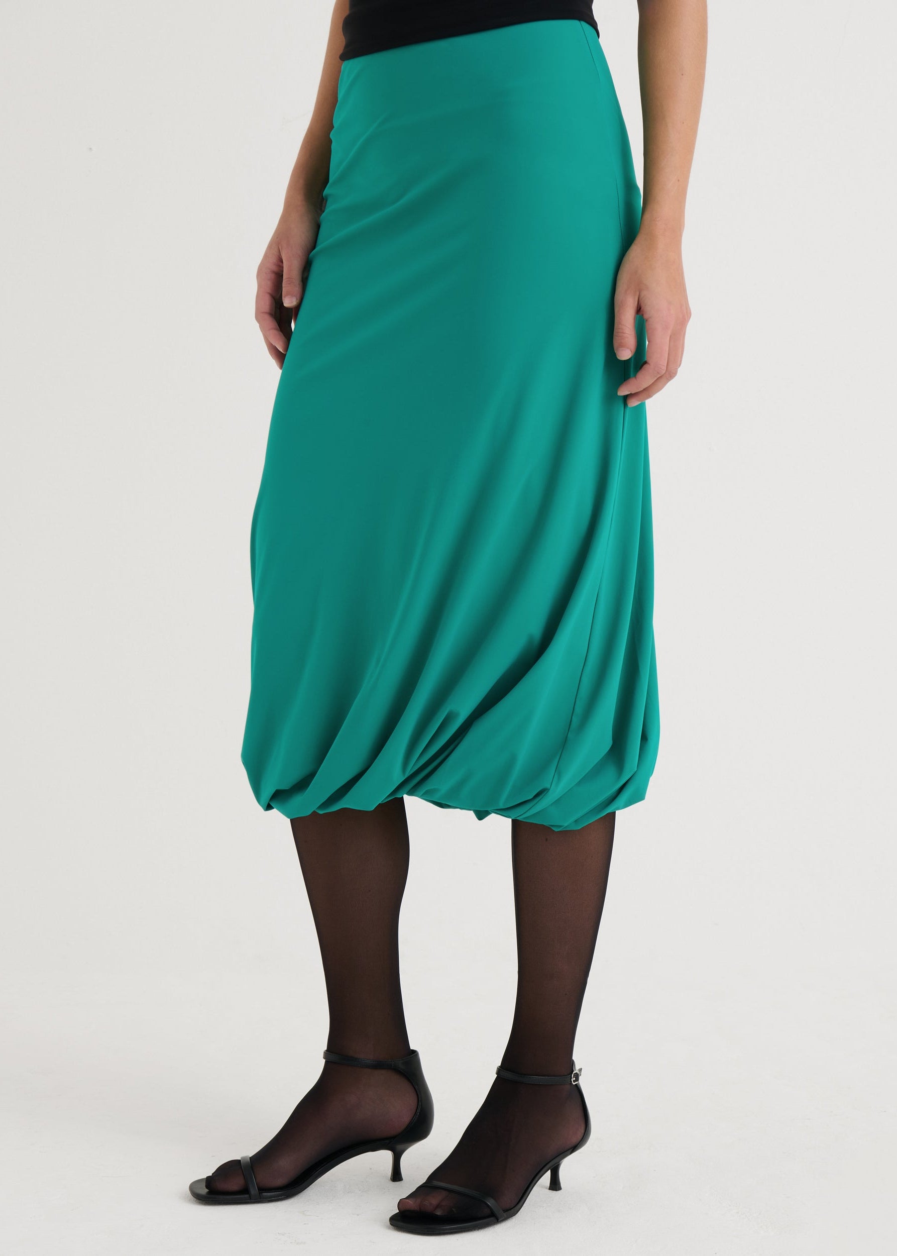 Twisted midi skirt, Teal