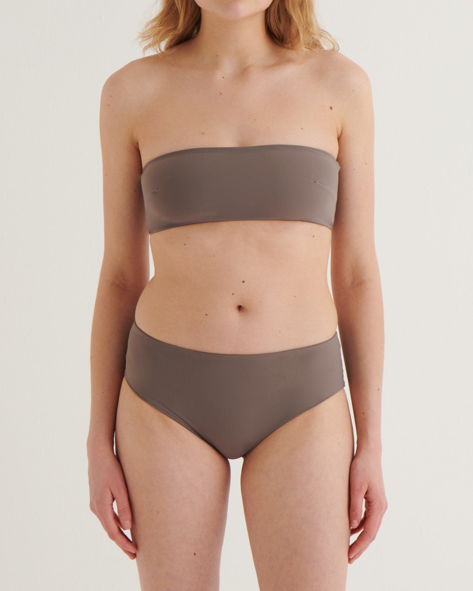 Cropped bandeau top, Taupe