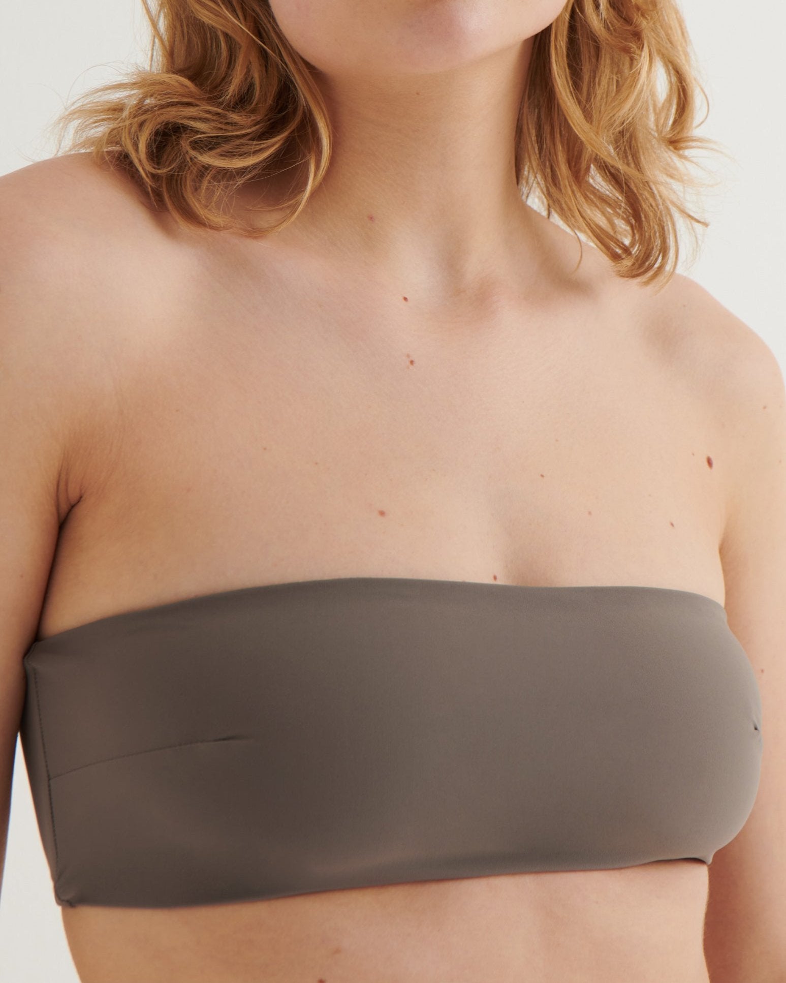 Cropped bandeau top, Taupe