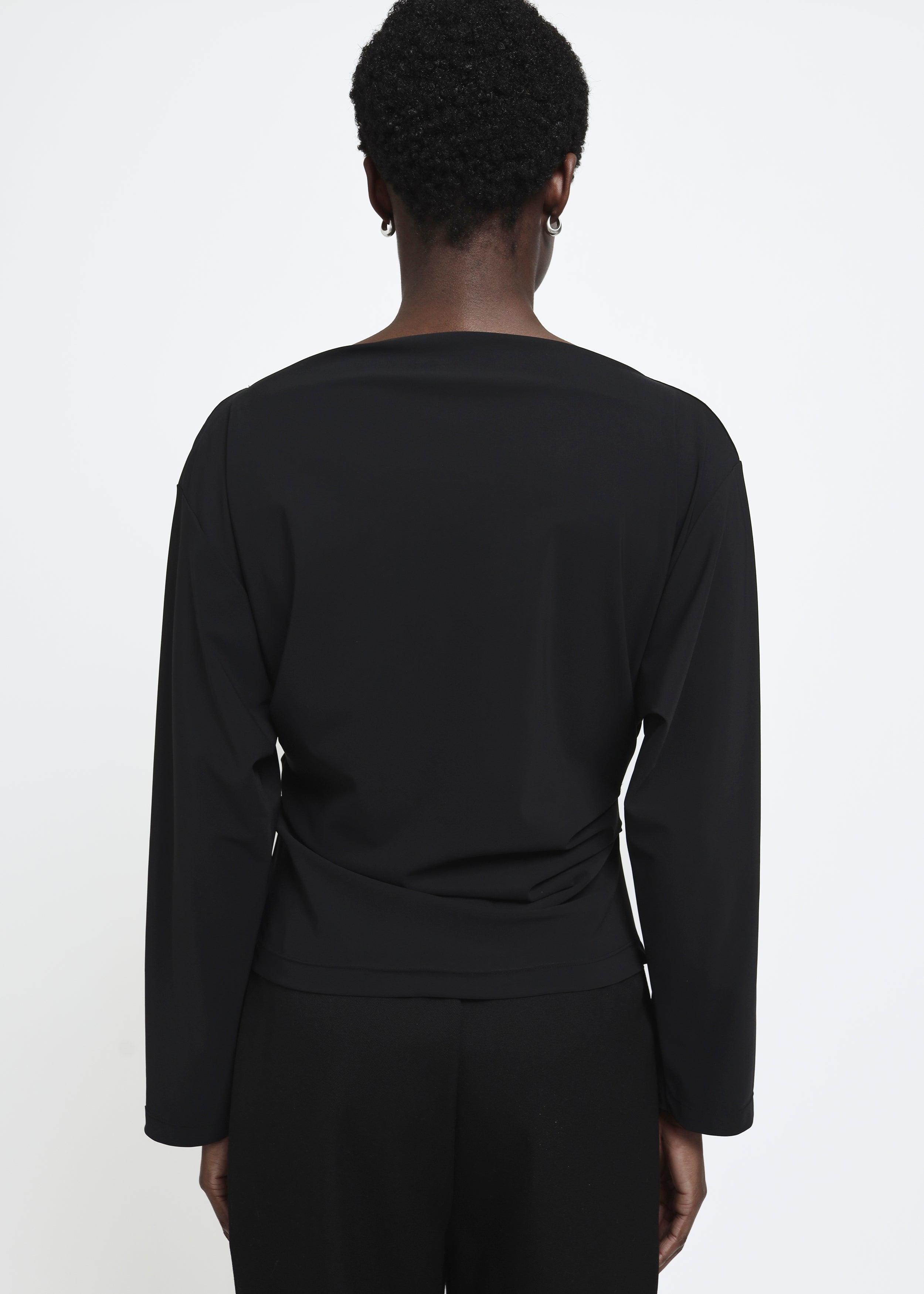 Draped longsleeve top, Black