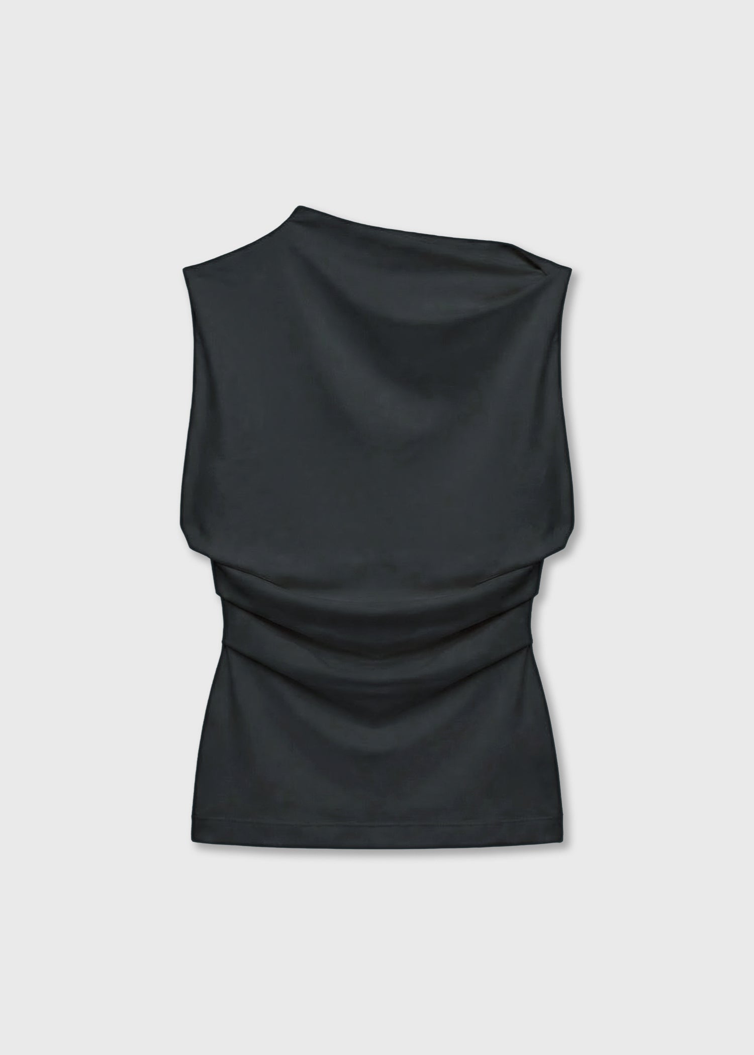 Asymmetric sleeveless top, Charcoal