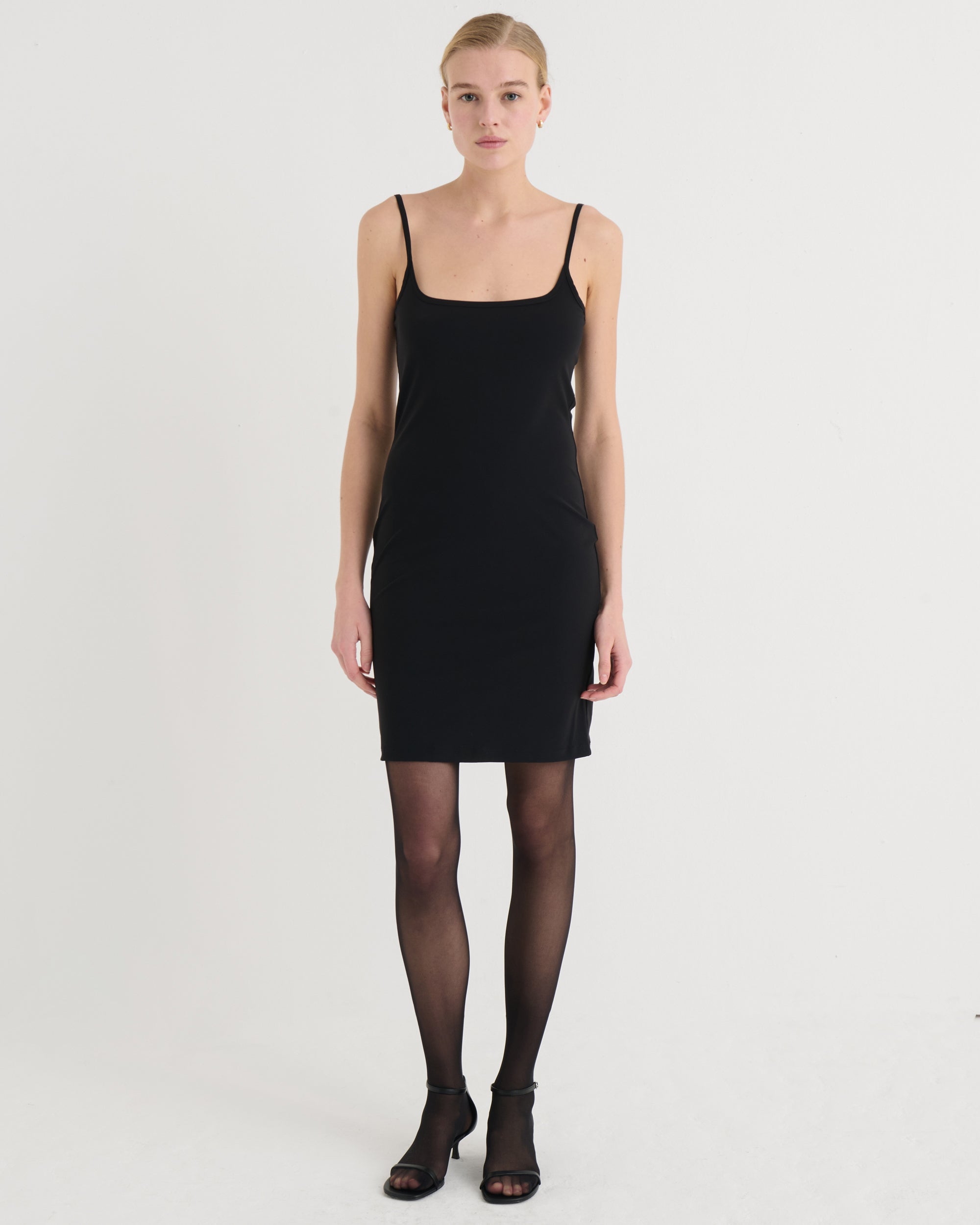 Spaghetti tank dress, Black
