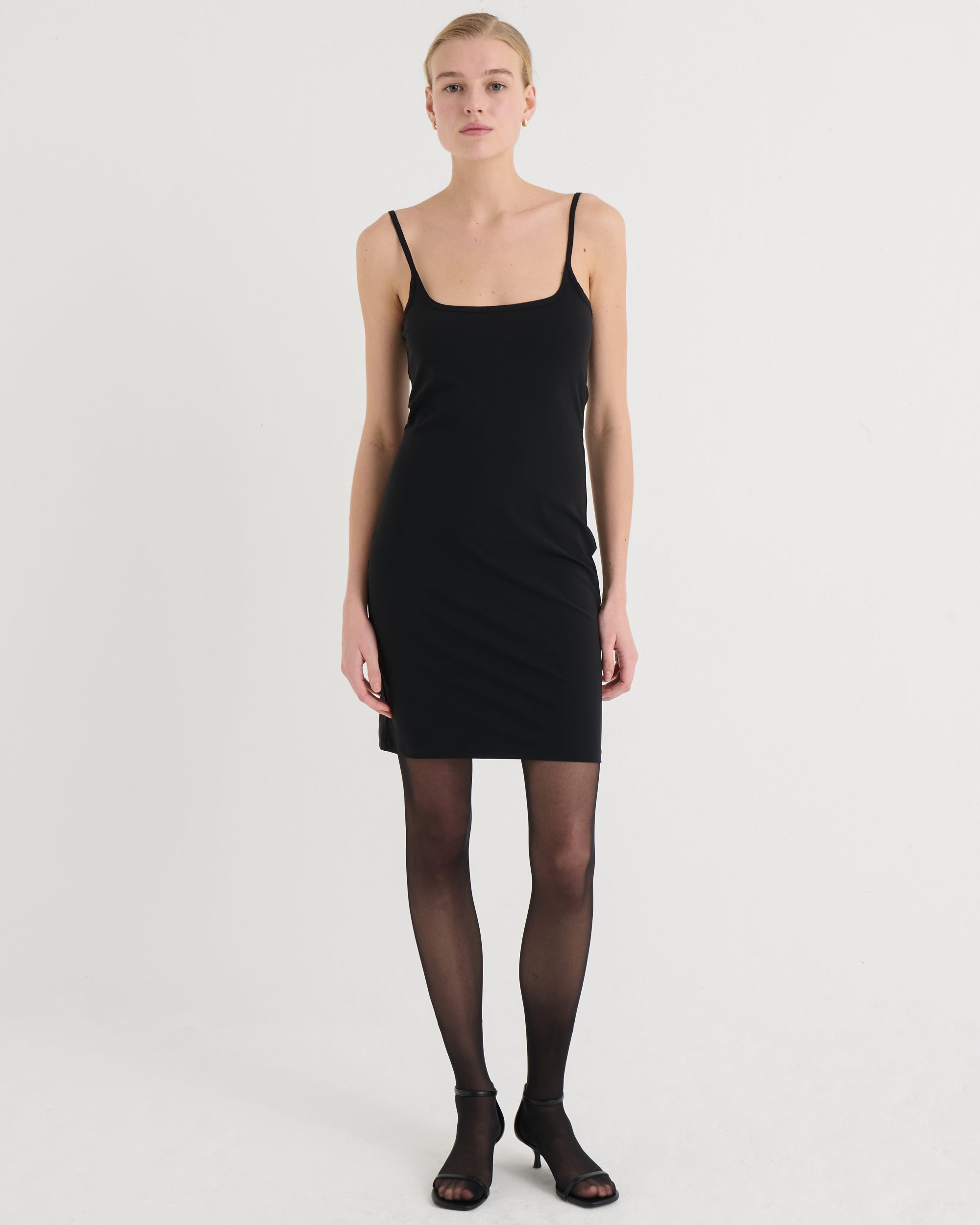 Spaghetti tank dress, Black