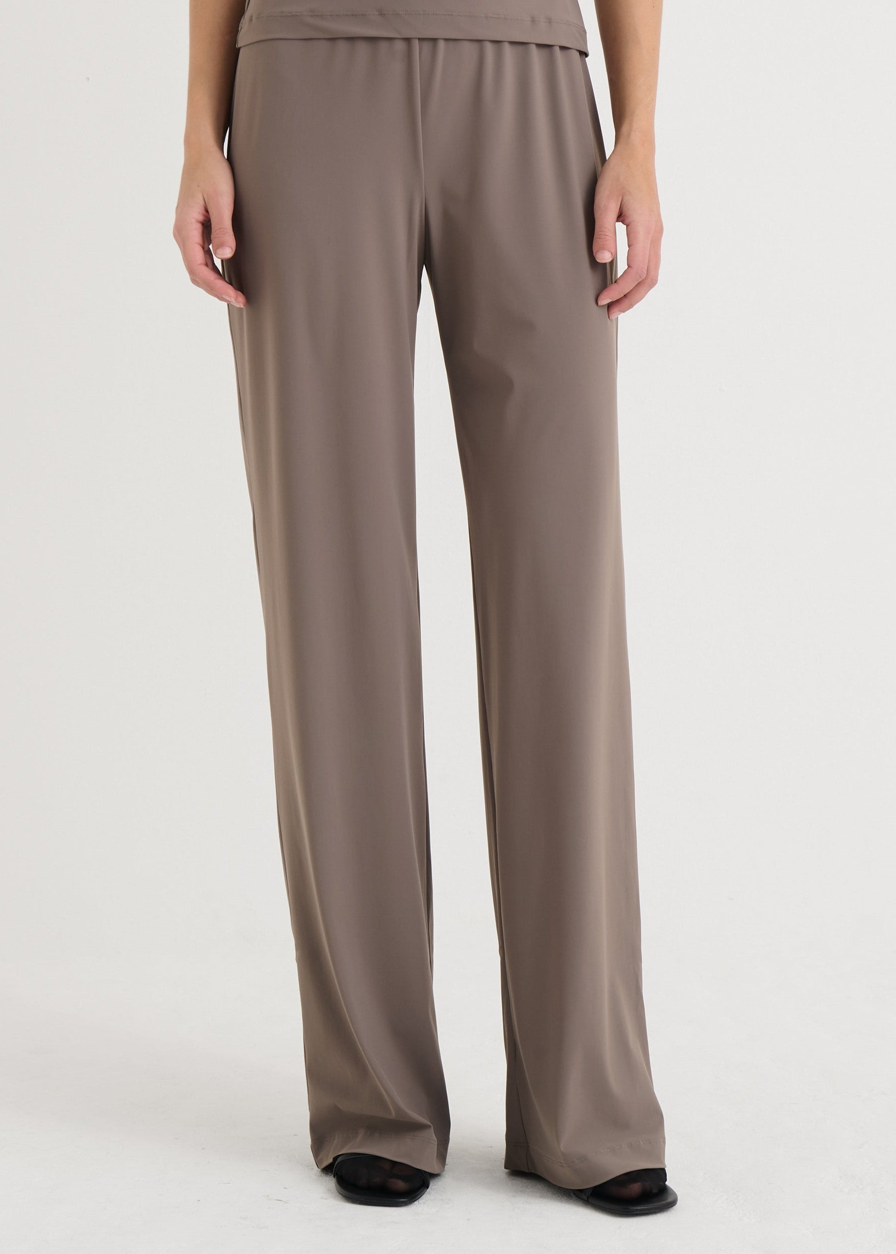 Wide fit pants, Taupe
