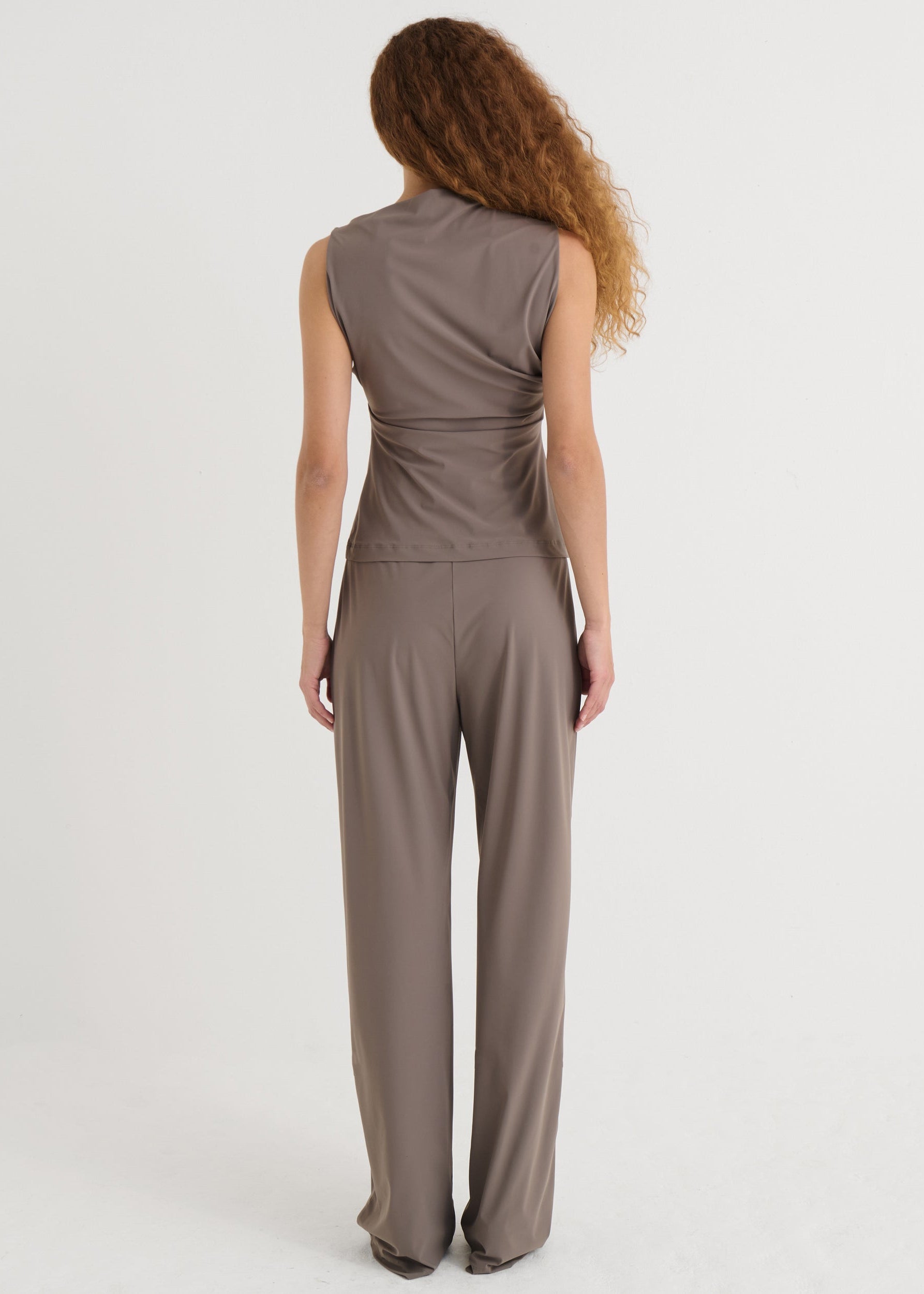 Wide fit pants, Taupe