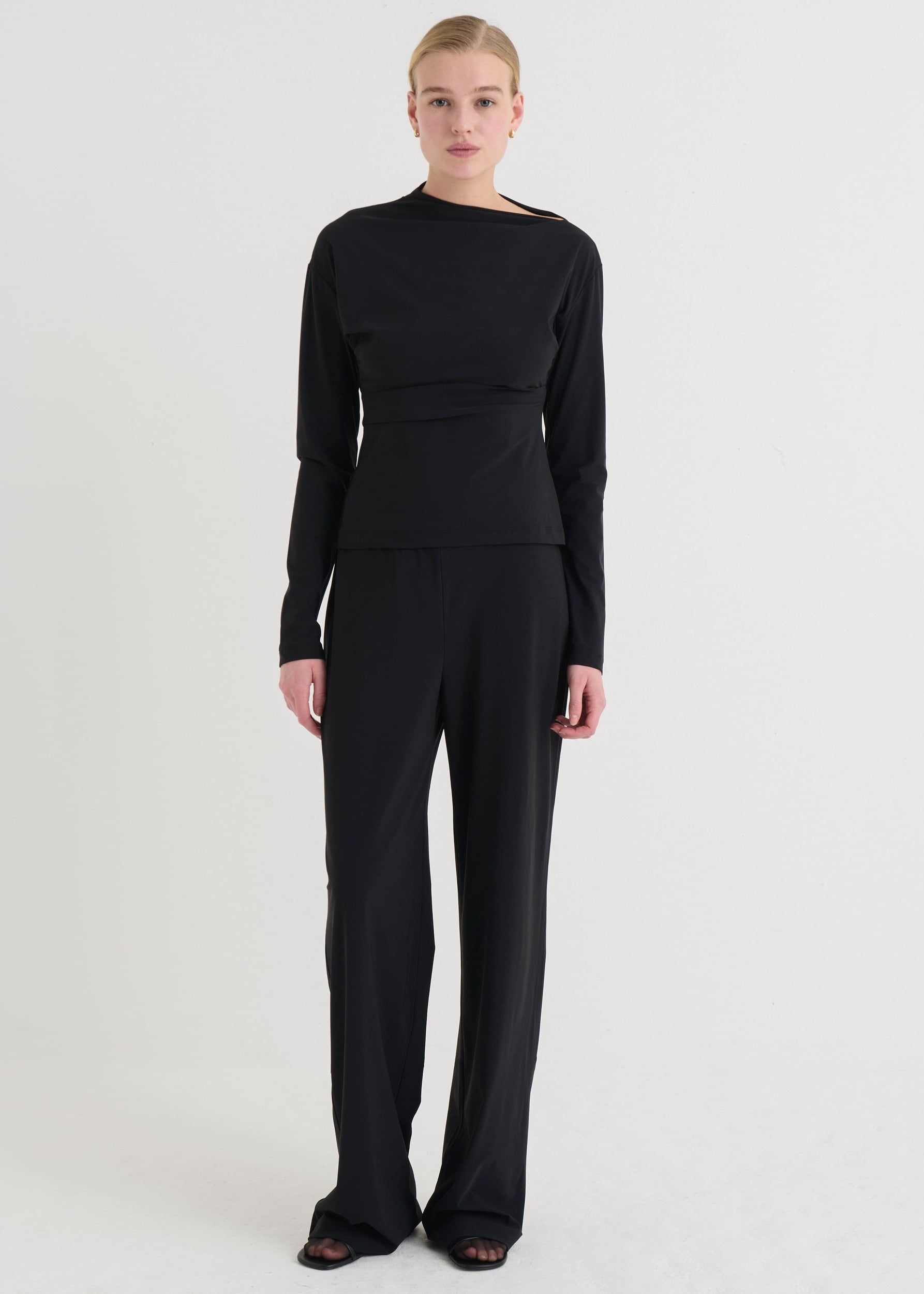 Wide fit pants, Black