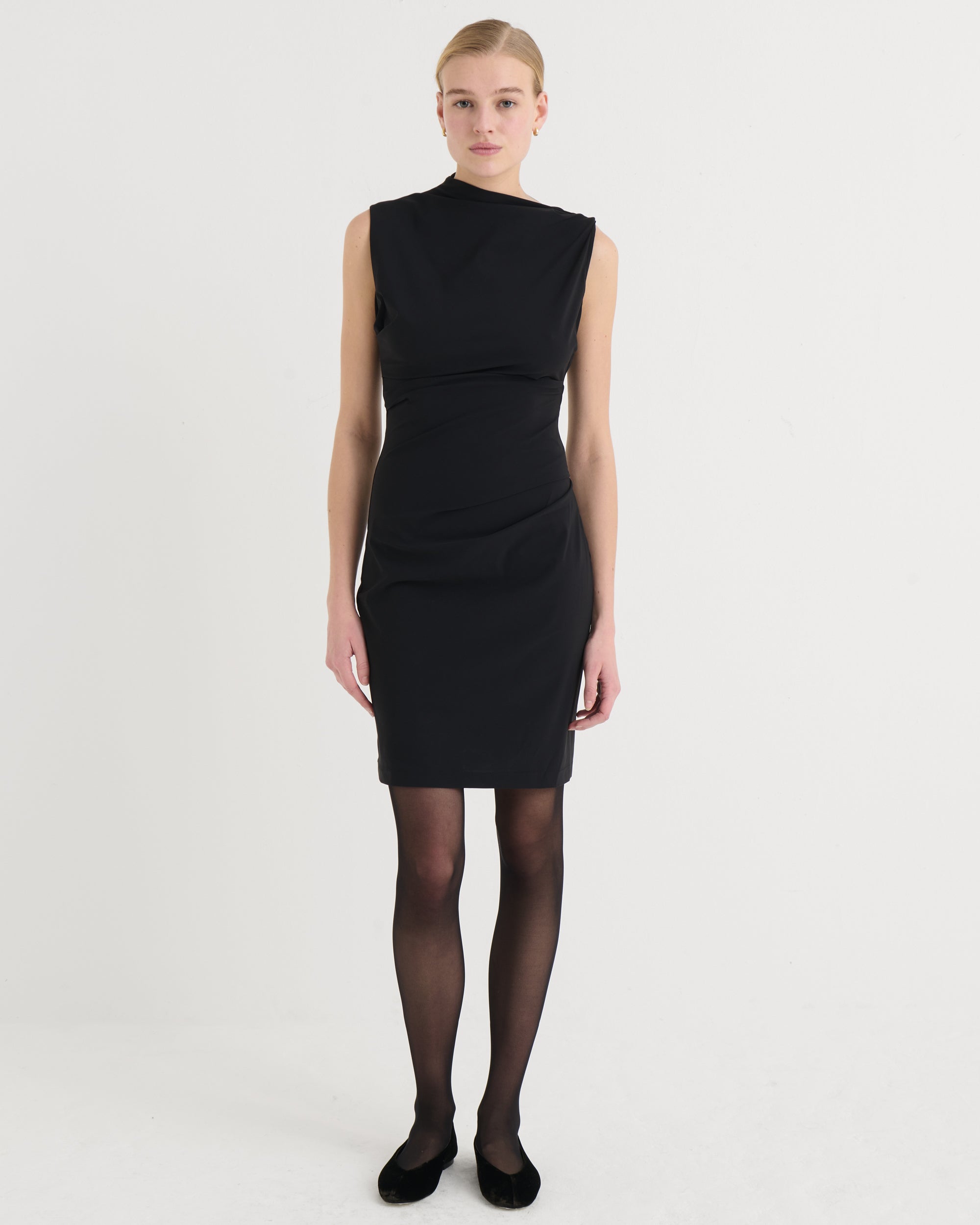 Asymmetric mini dress, Black