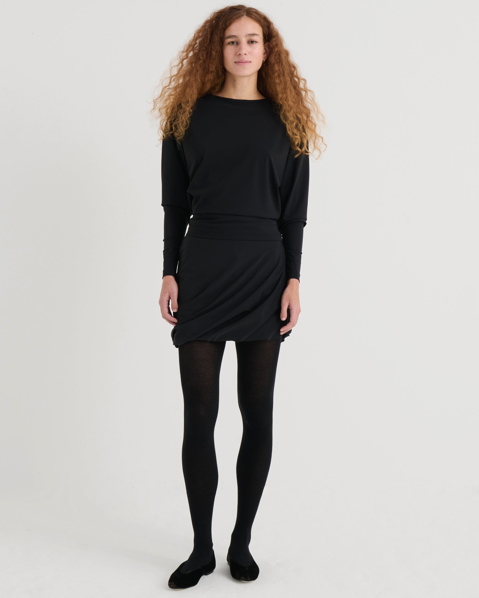 Twisted mini skirt, Black