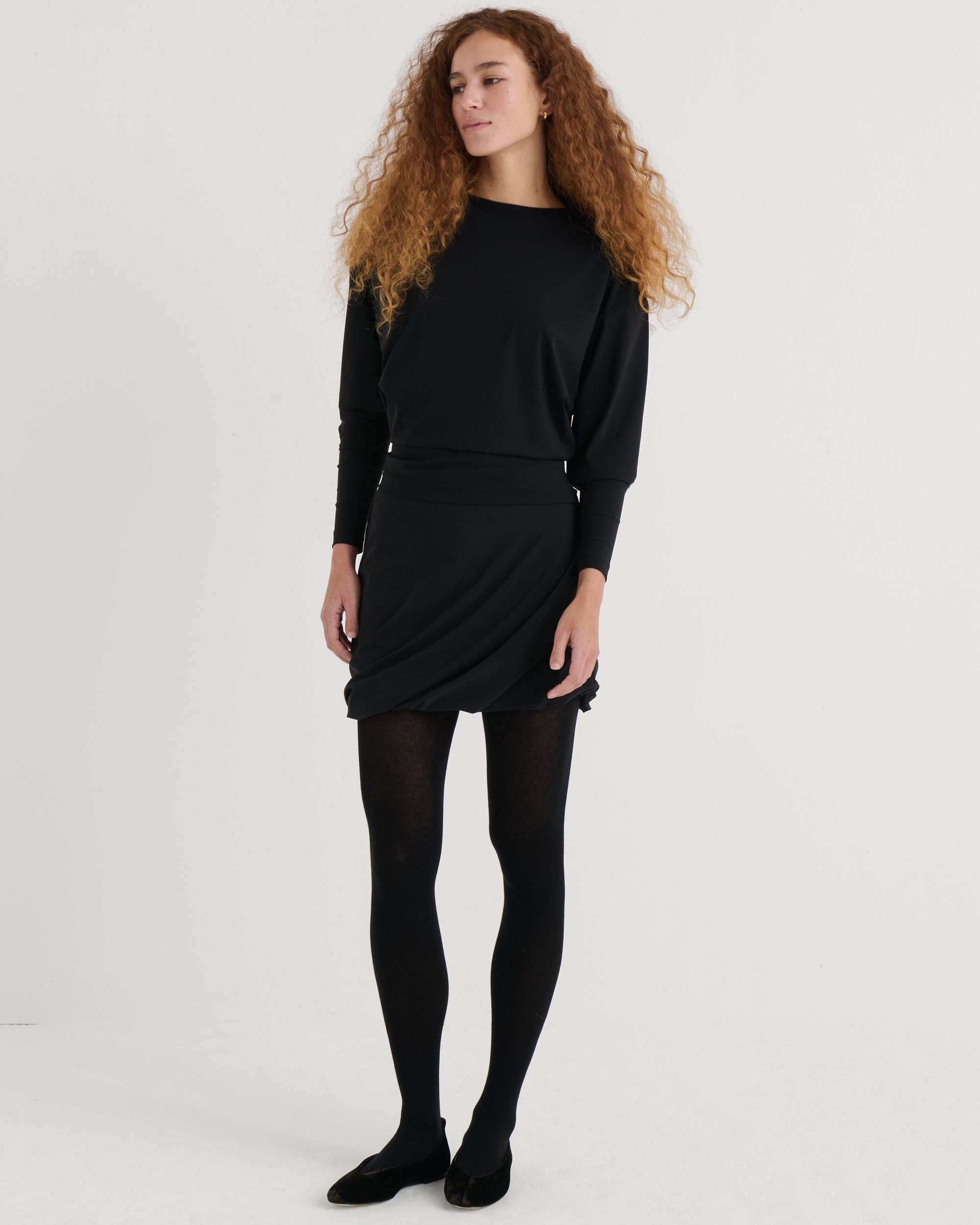 Twisted mini skirt, Black