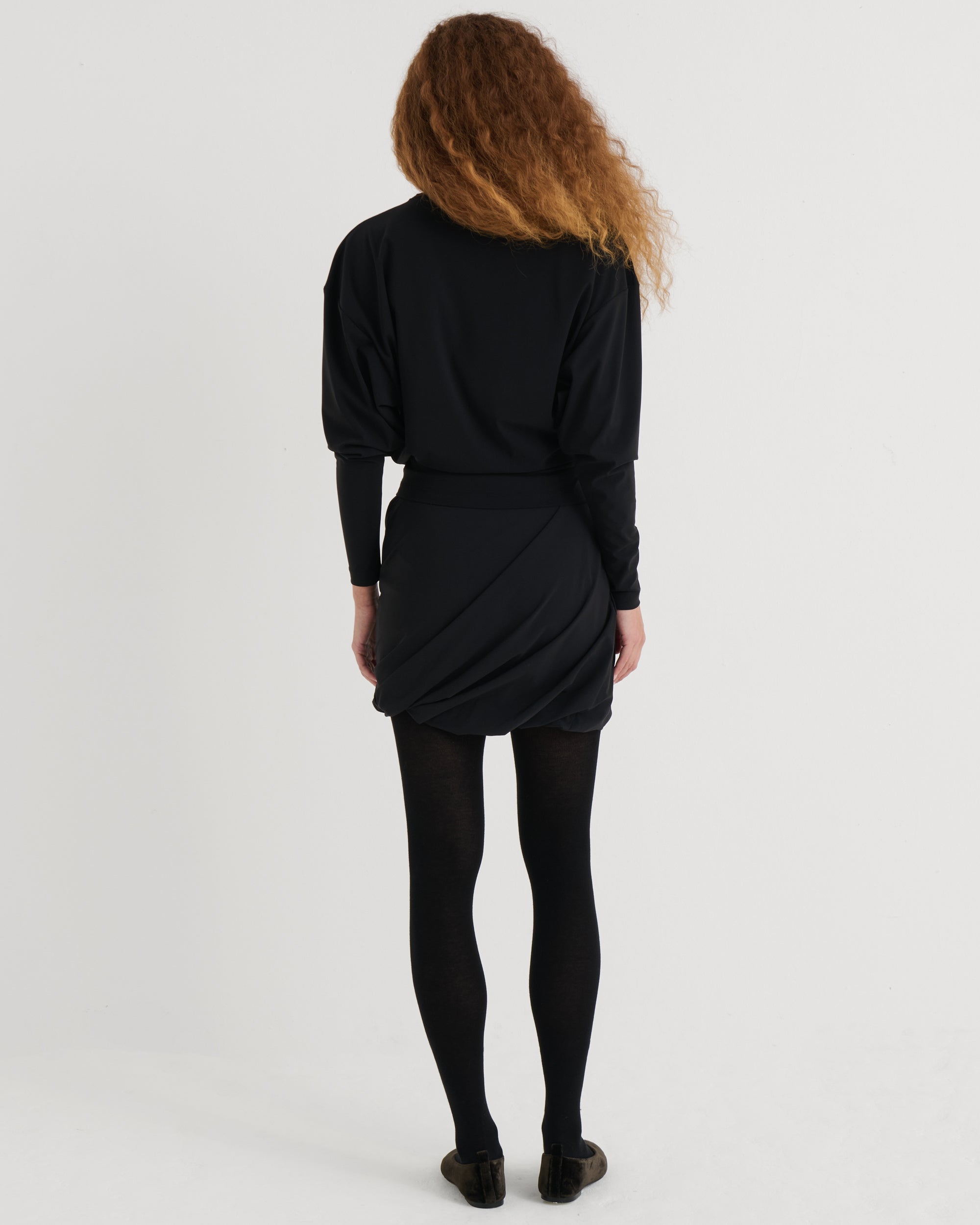 Twisted mini skirt, Black