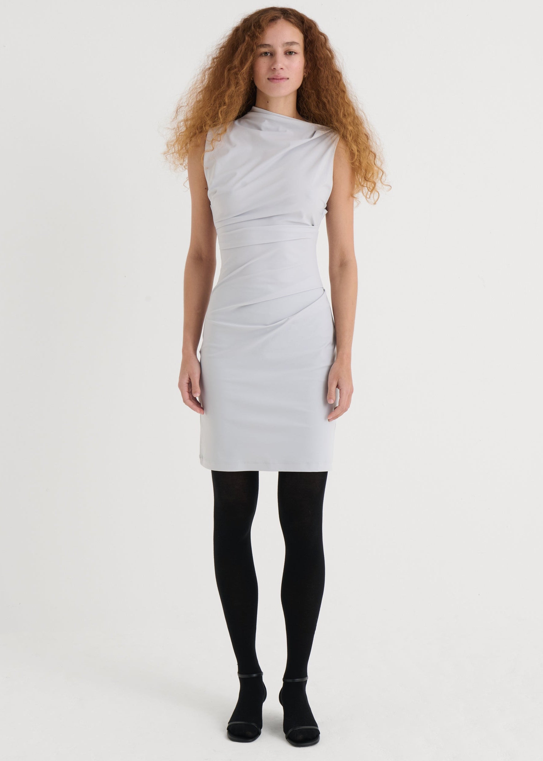 Asymmetric mini dress, Mist