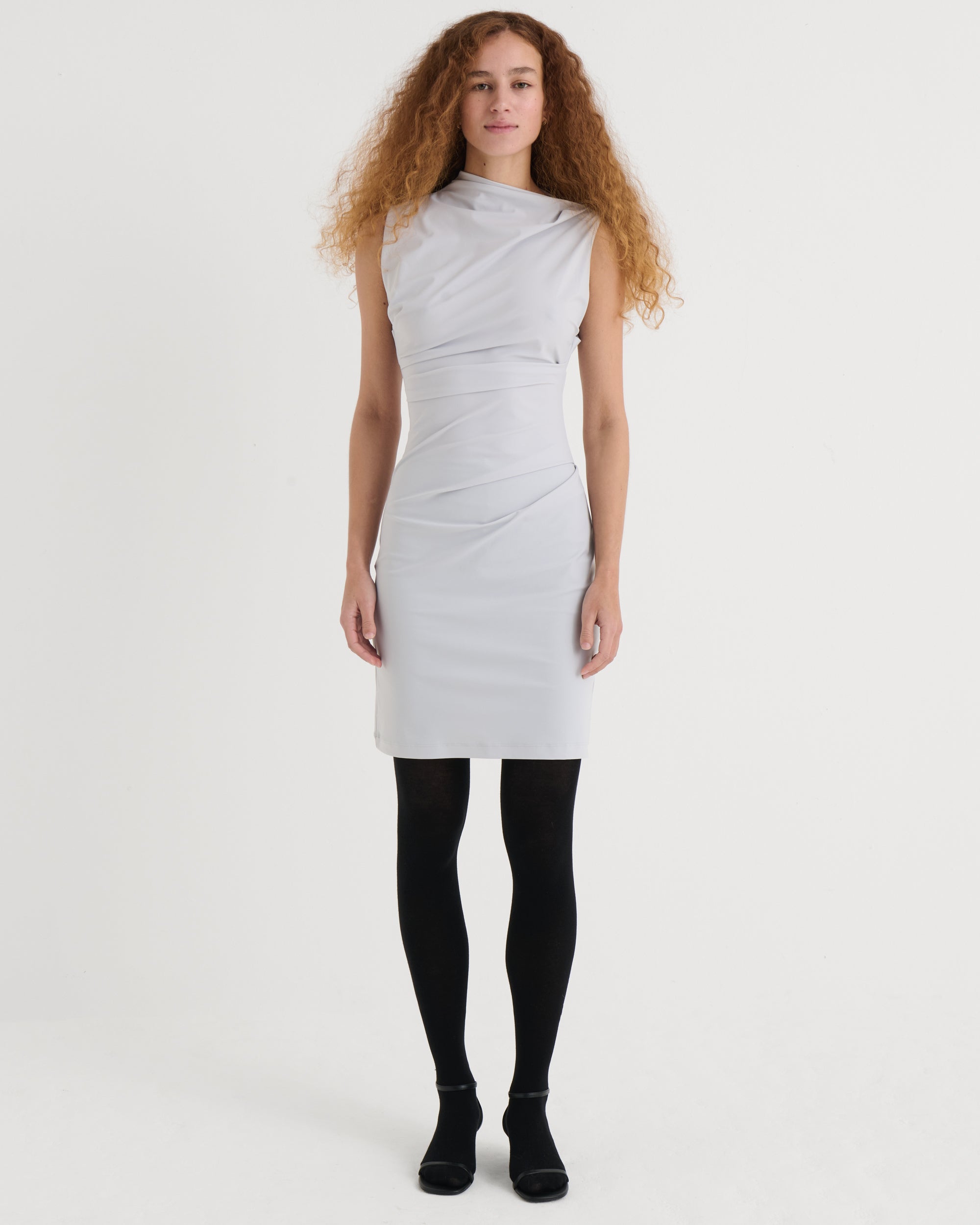 Asymmetric mini dress, Mist