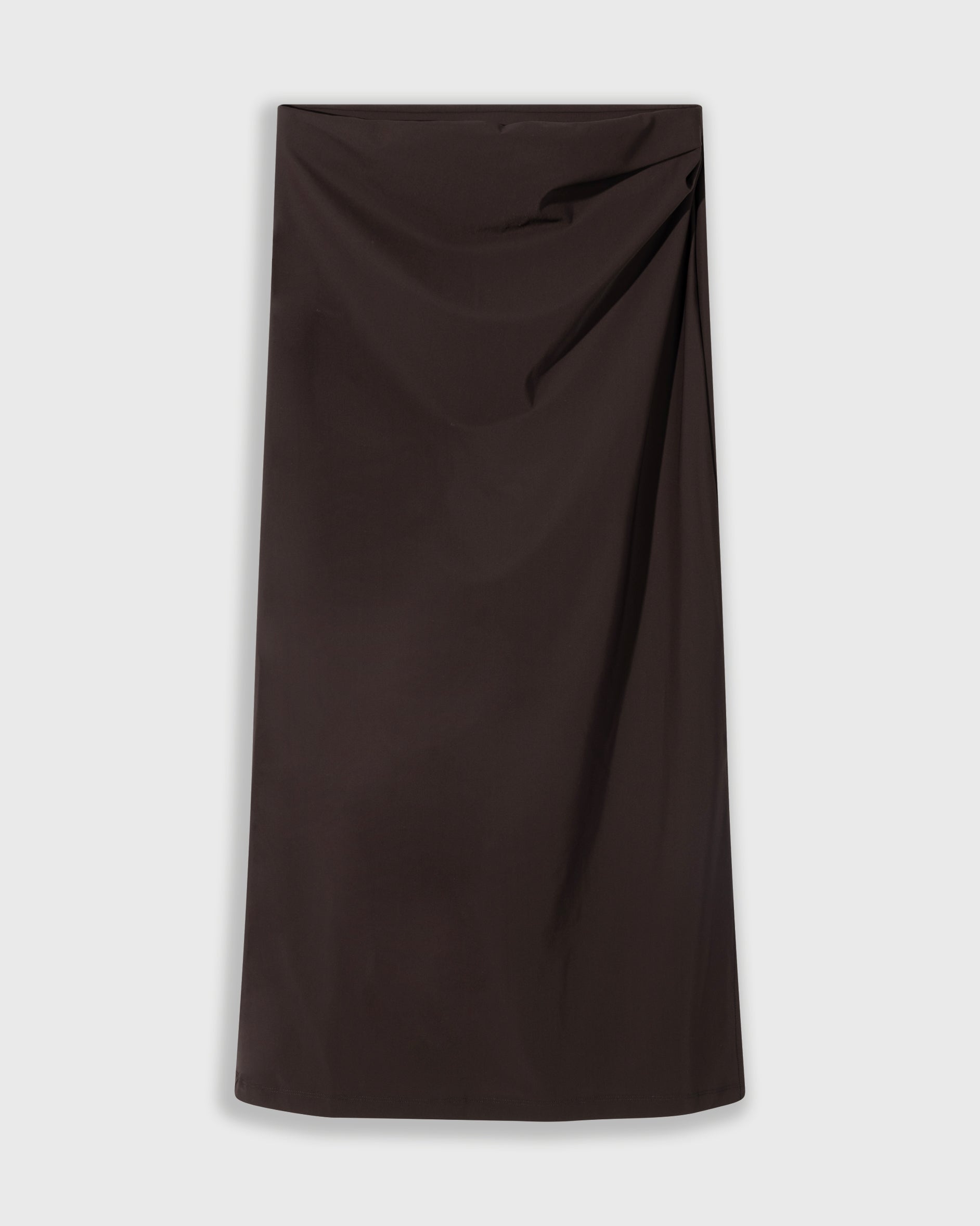 Side-split midi skirt, Cocoa